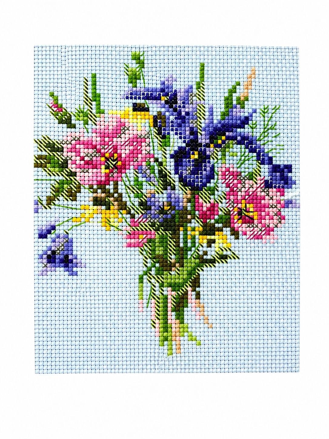 Desenli Kanaviçe Seti – El İşi Nakış Kiti, Renkli İpliklerle Tam Set 20x28