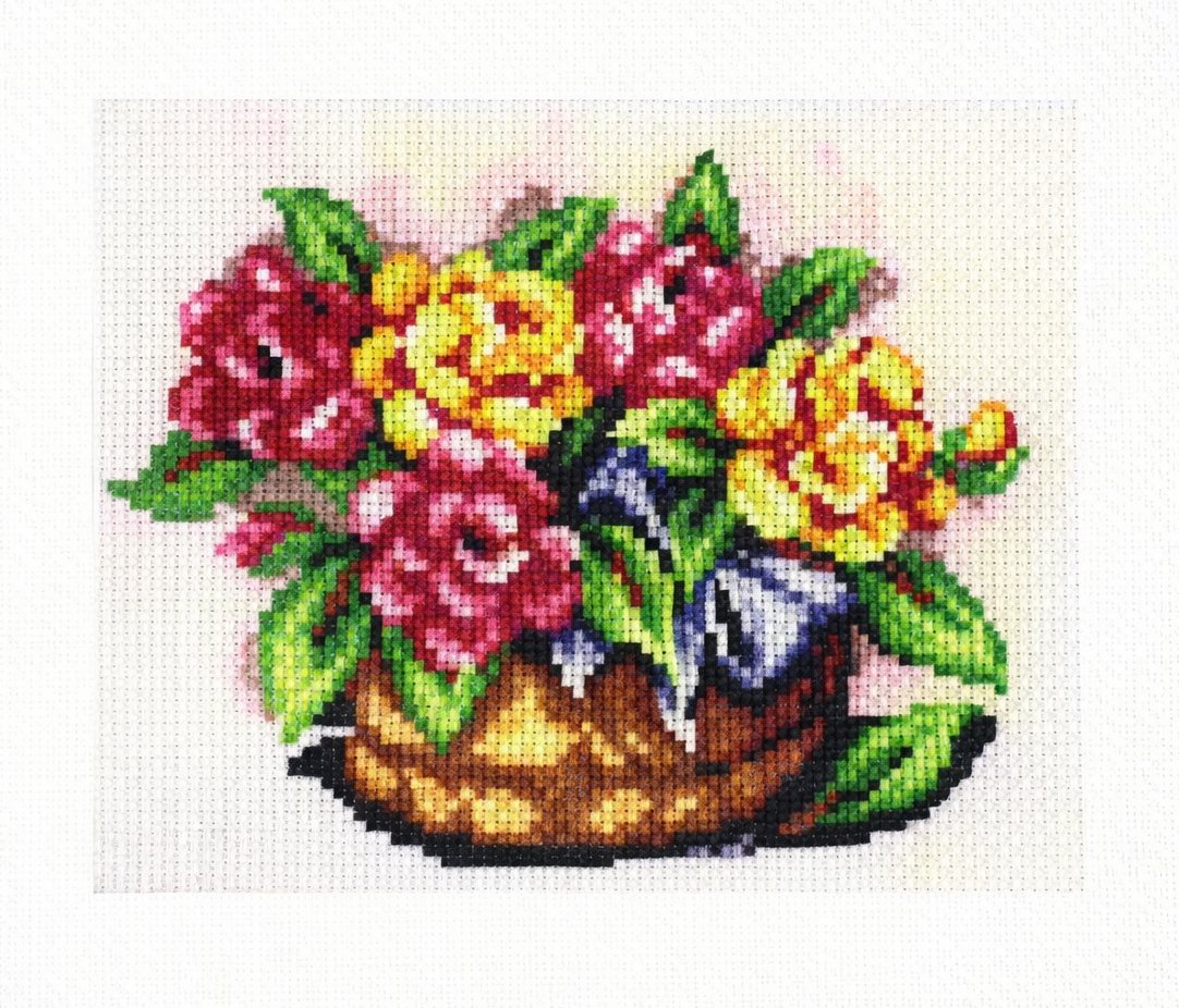 Desenli Kanaviçe Seti – El İşi Nakış Kiti, Renkli İpliklerle Tam Set 20x28