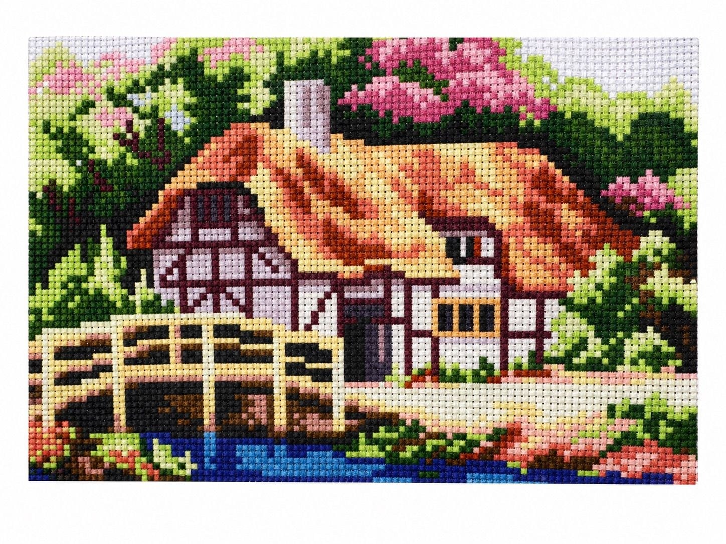 Desenli Kanaviçe Seti – El İşi Nakış Kiti, Renkli İpliklerle Tam Set 20x28