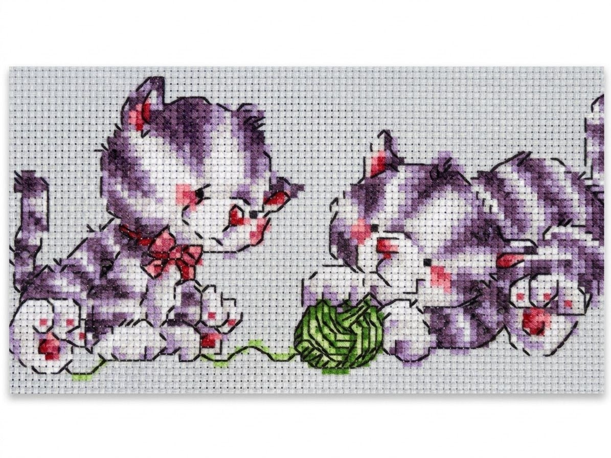 Desenli Kanaviçe Seti – El İşi Nakış Kiti, Renkli İpliklerle Tam Set 20x28