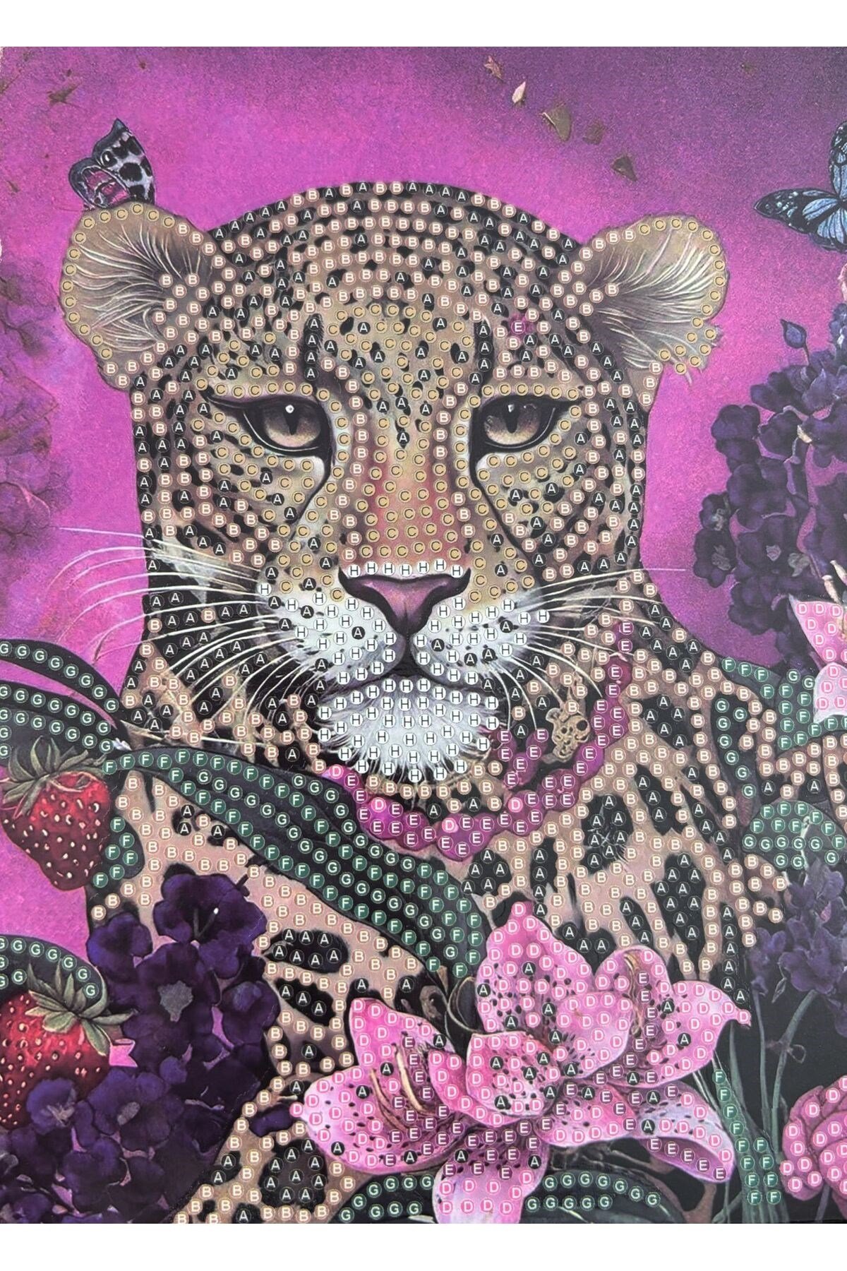 DIY 5D Elmas Taş İşleme Kiti Tablo 15X20 leopar