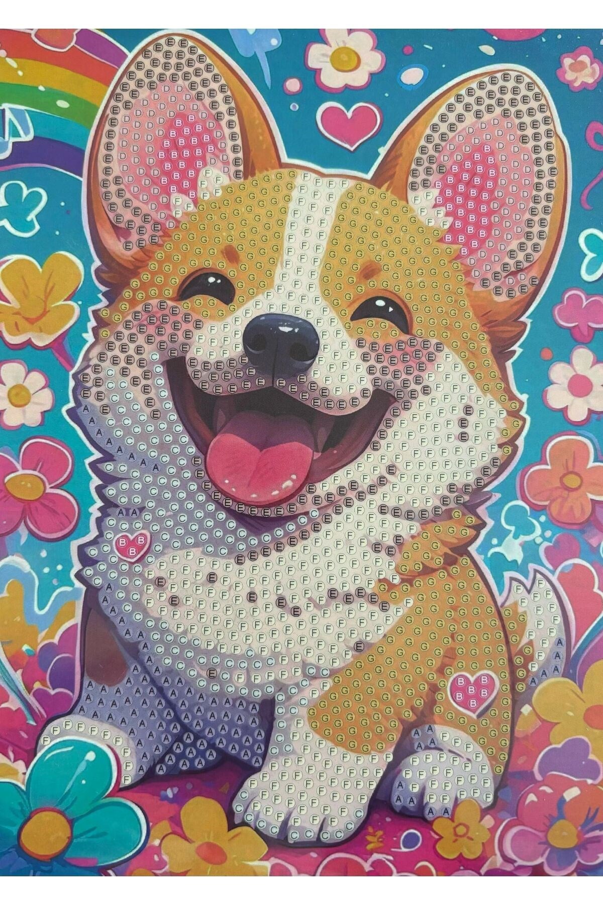 DIY 5D Elmas Taş İşleme Kiti Tablo 15X20 gülen köpek