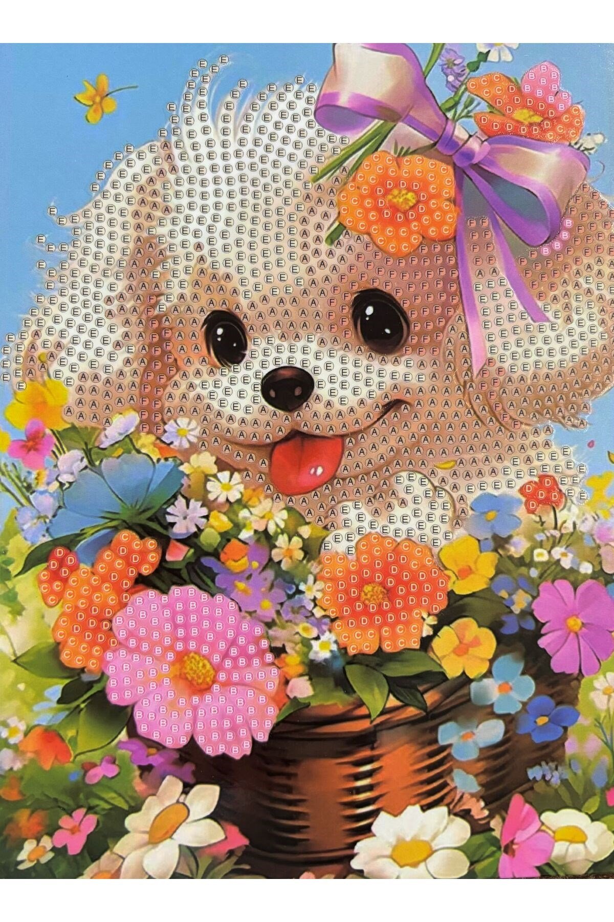 DIY 5D Elmas Taş İşleme Kiti Tablo 15X20 çicekli köpek