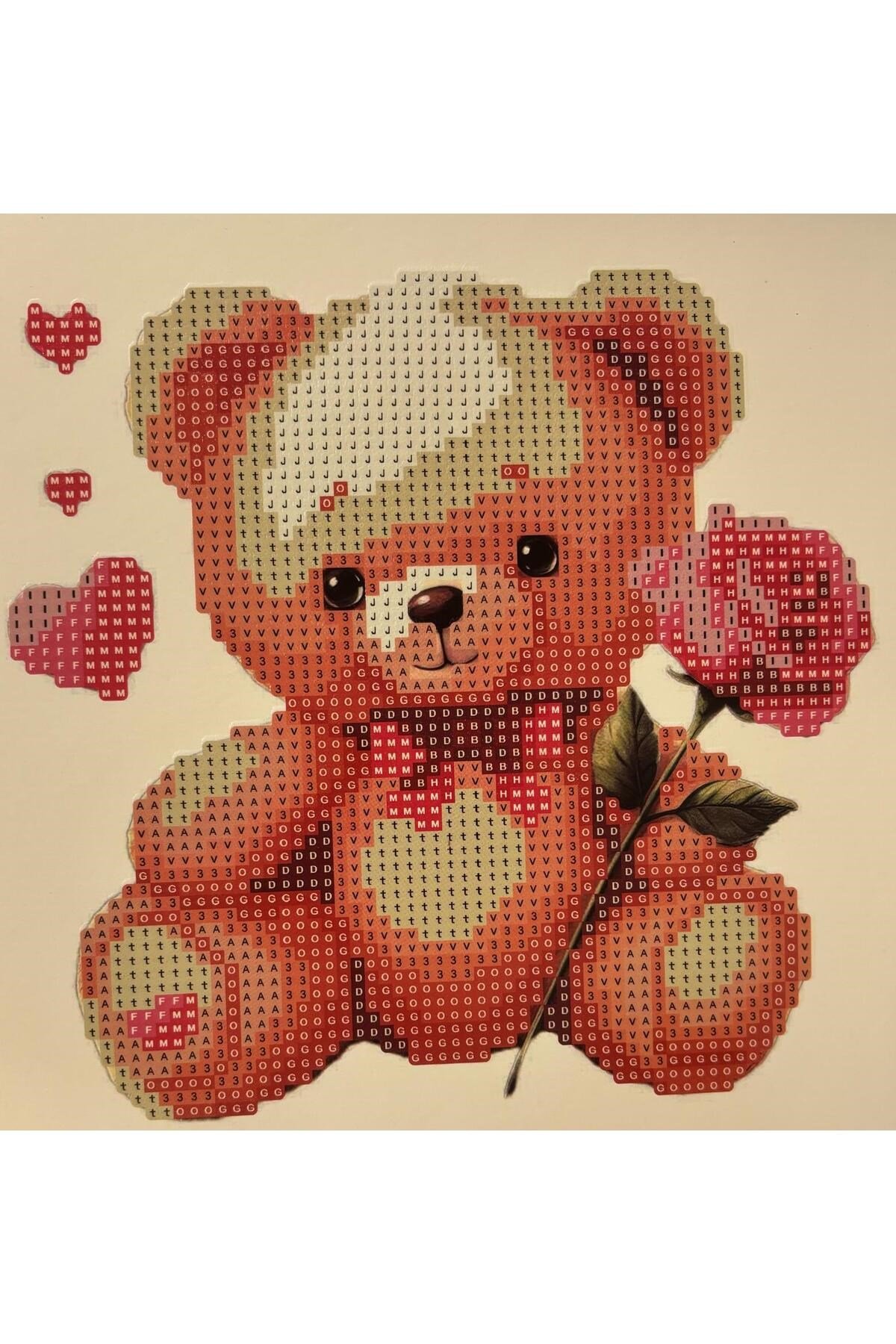 DIY 5d Elmas Taş Işleme Kiti Tablo 20x20 ayıcık