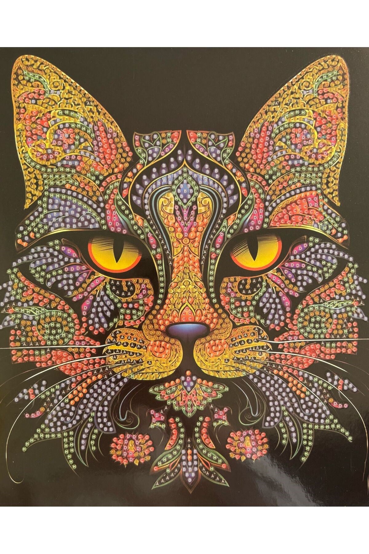 DIY 5d Elmas Taş Işleme Kiti Tablo 21X25  renkli kedi