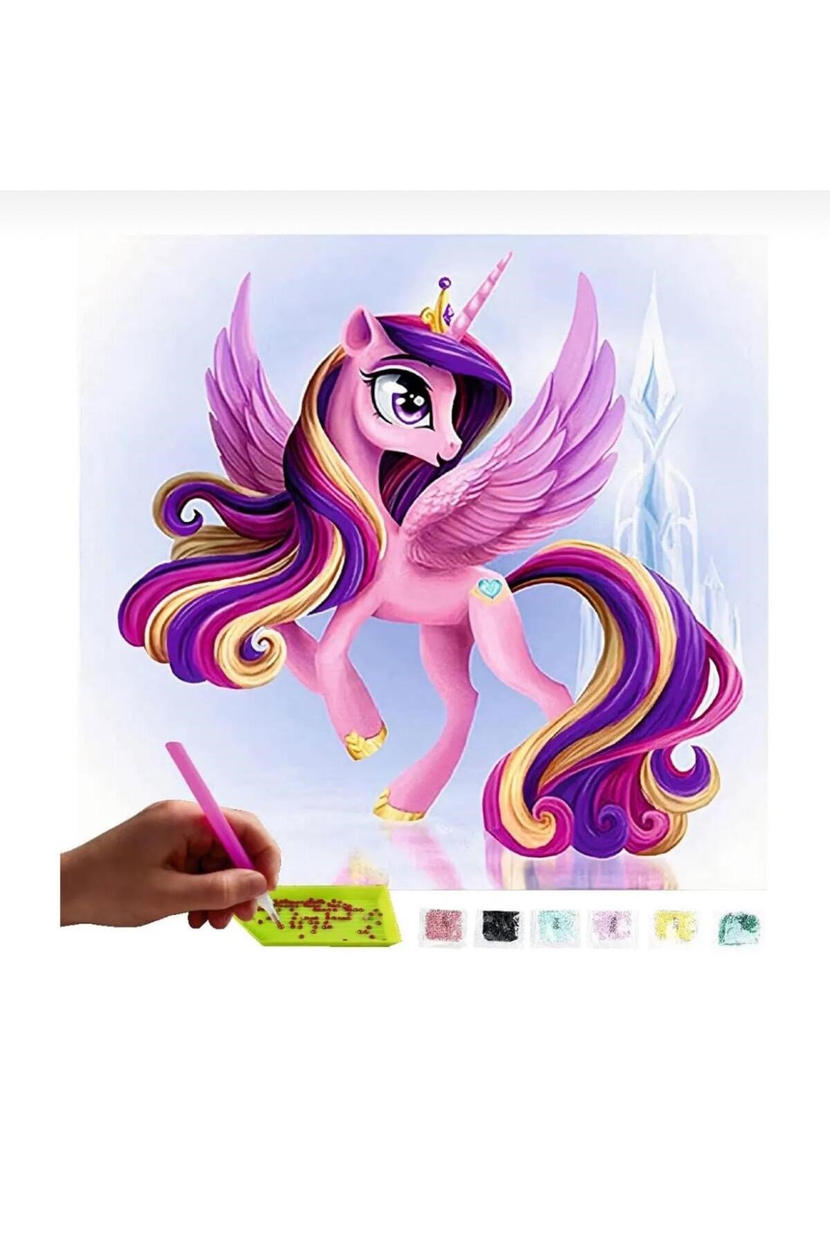 DIY 5D Elmas Taş İşleme Kiti Tablo 21x25 cm Unicorn Desen