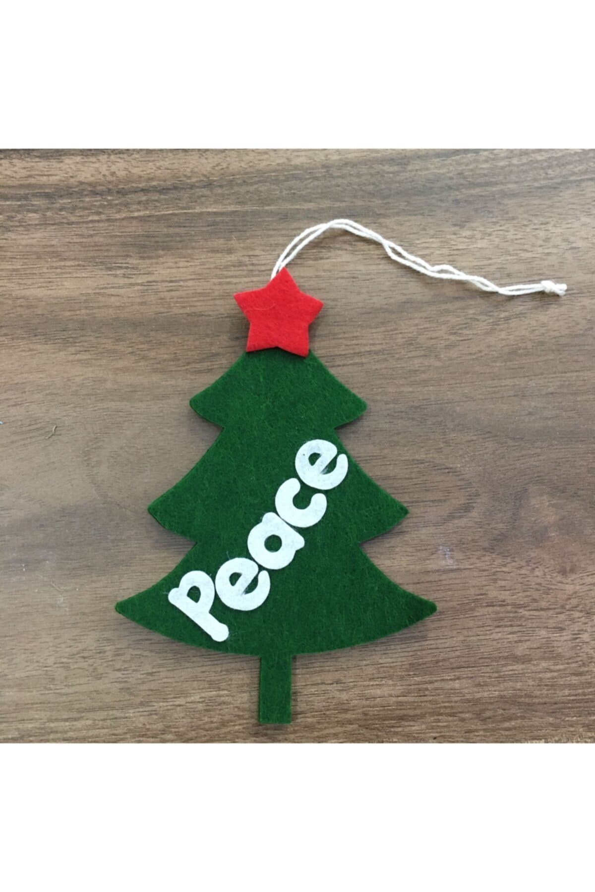 El Yapımı Keçe Motto Peace Yılbaşı Süsü Çam Ağacı Süsü 74