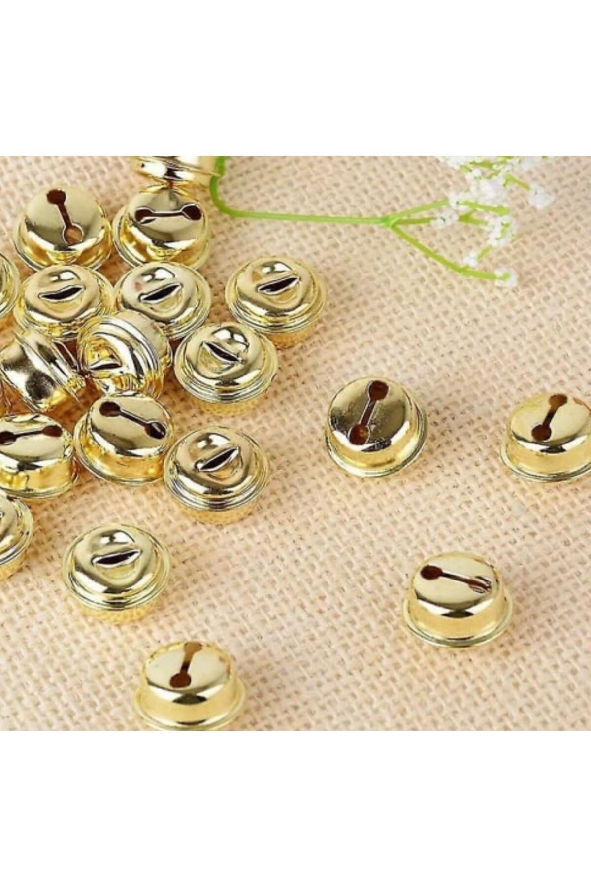 gold kulplu çan, zil, hayvan tasma zili, amigurumi zili, kına gecesi tef yapımı zili 30mm (20 adet)