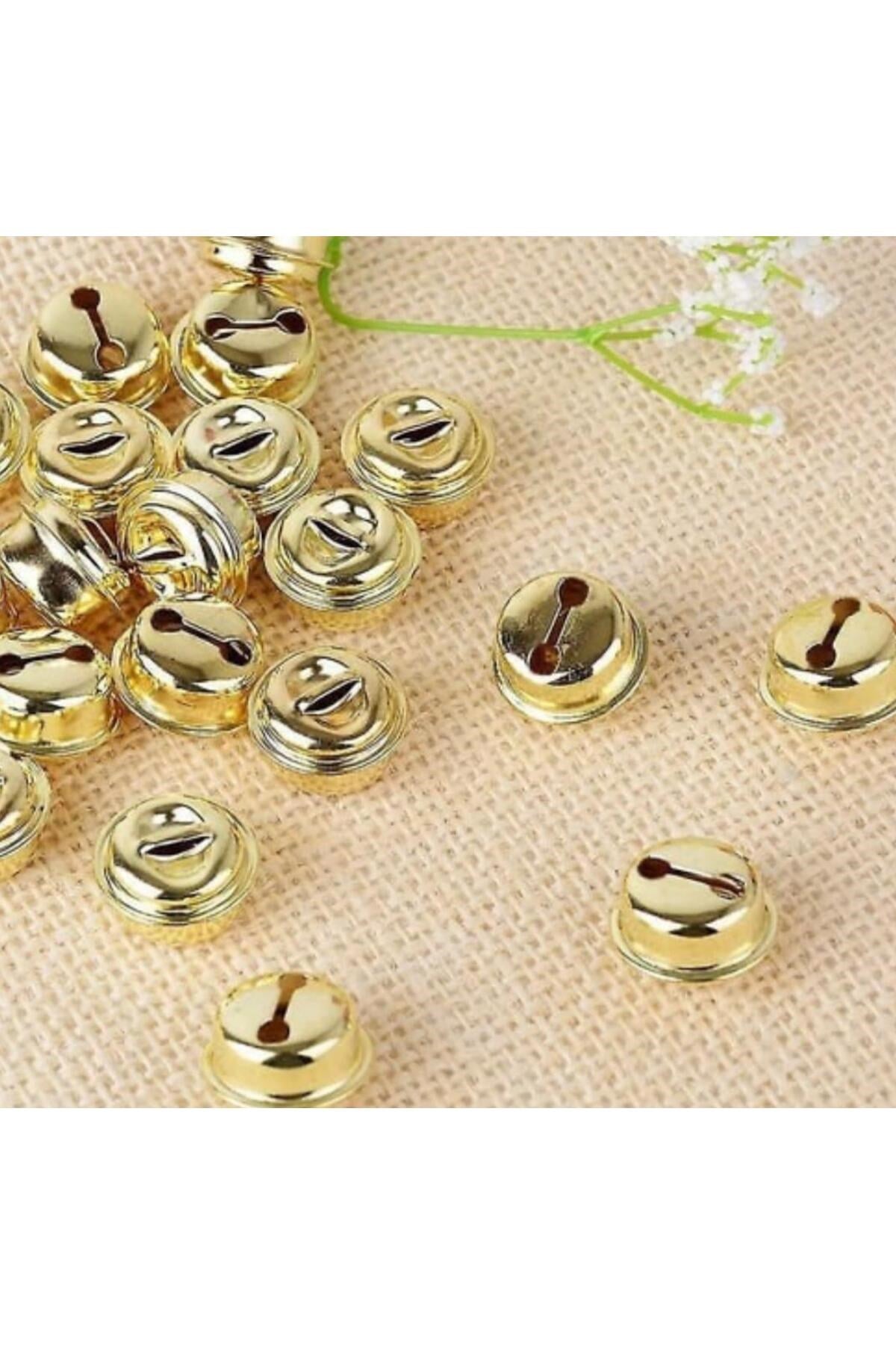 gold kulplu çan, zil, hayvan tasma zili, amigurumi zili, kına gecesi tef yapımı zili 25mm (20 adet)