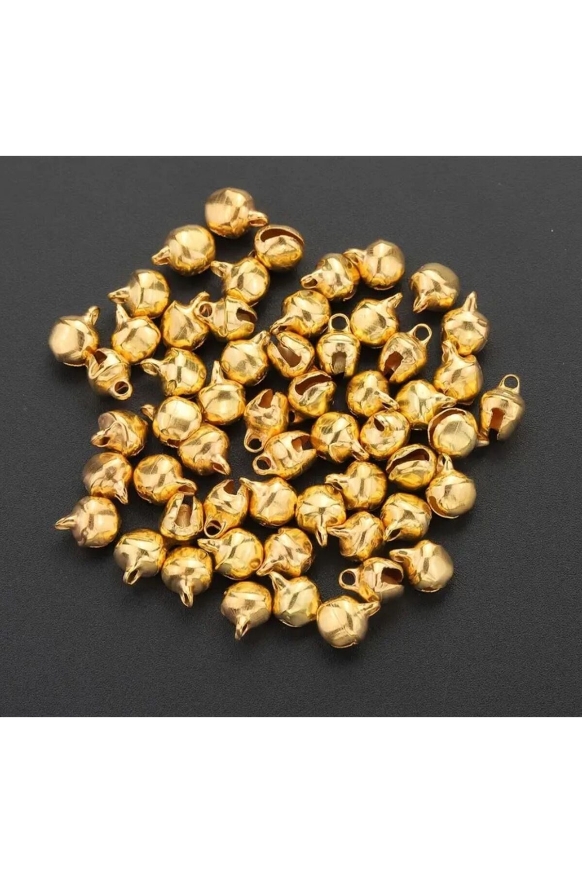 gold parlak kulplu çan zil hayvan tasma zili amigurumi zili kına gecesi tef yapımı zili 12mm 50 adet