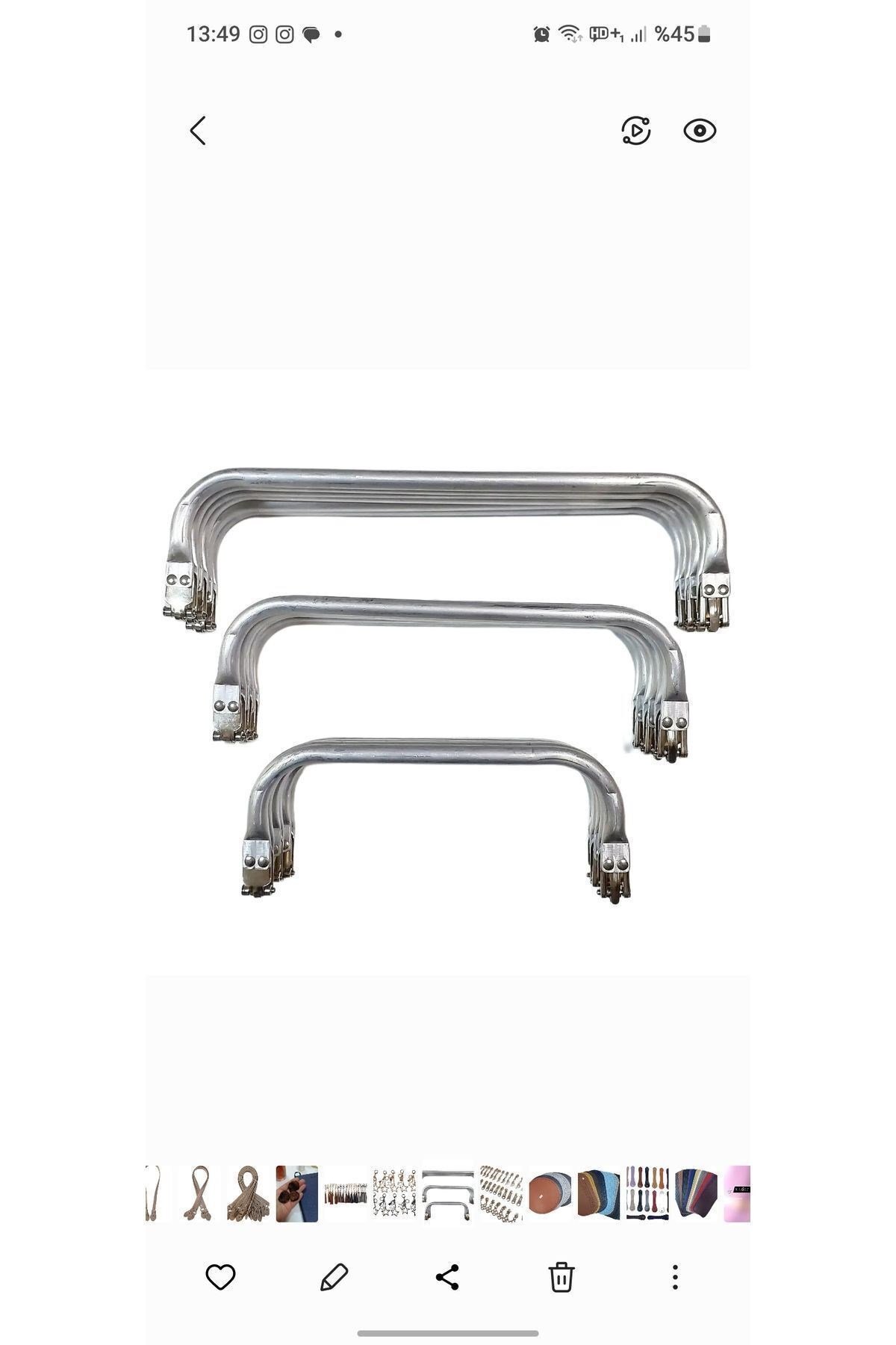Gümüş Rengi Metal Gizli Burs Çantalarınız Da Rahatlıkla Kullanabilirsiniz 25 Cm