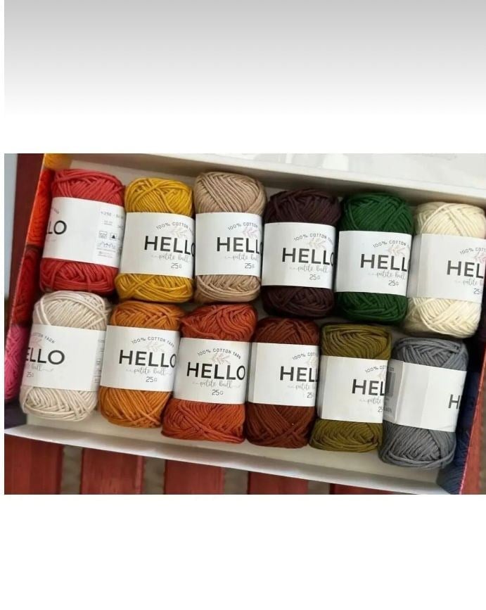 Hello 12'li Ip Seti, Canlı Renkler, punch ipi, amigurumi ipi, tığ işi VİNTAGE