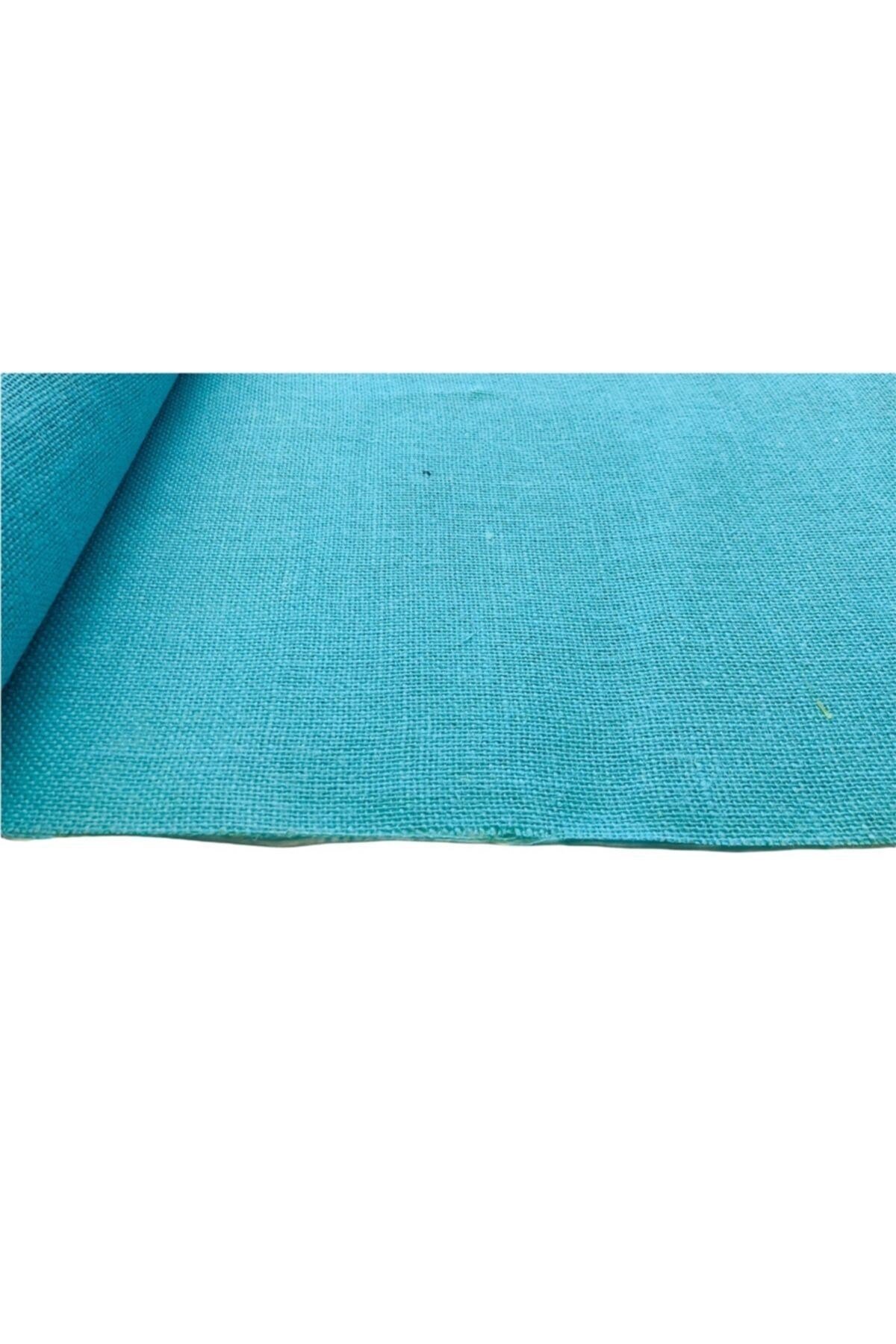 Jüt Kumaş Çuval Bezi Kanaviçe Hasır Kumaş 48x100 Cm Turkuaz