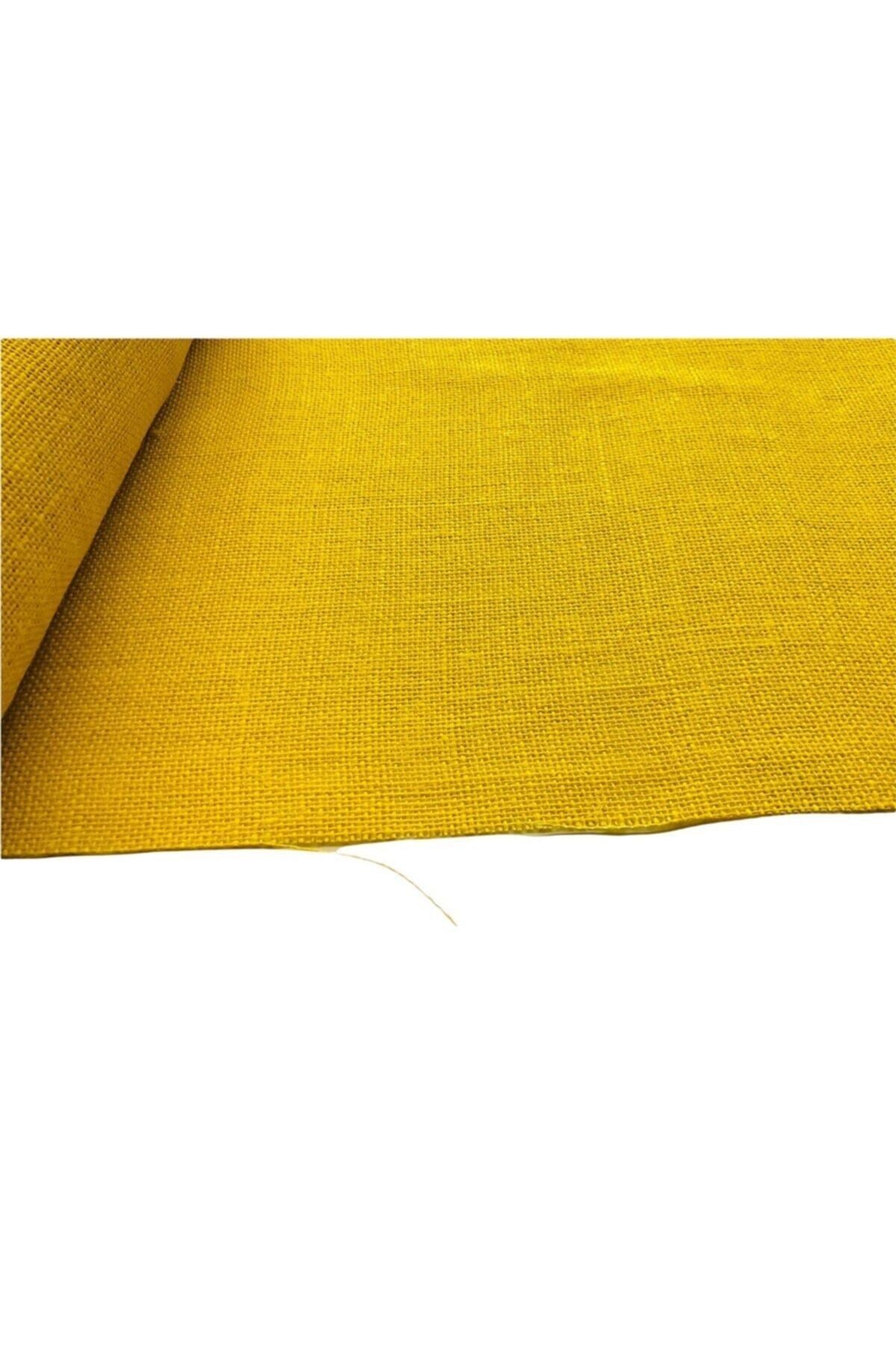 Jüt Kumaş Çuval Bezi Kanaviçe Hasır Kumaş 48x100 Cm Sarı