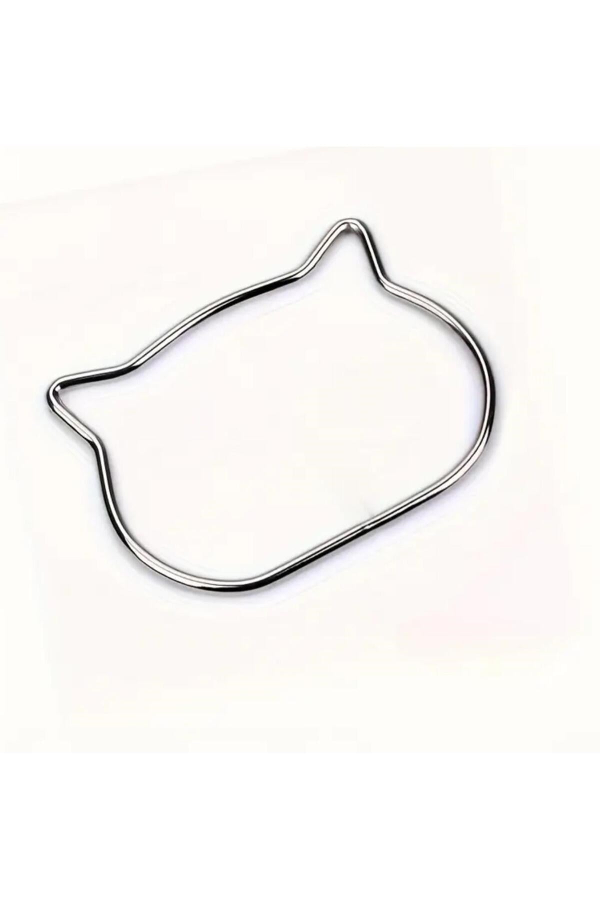 Kedi Kulaklı Çanta Sapı, Metal Çanta Sapı, Metal Sap, örgü çanta sapı Gümüş (Çift)