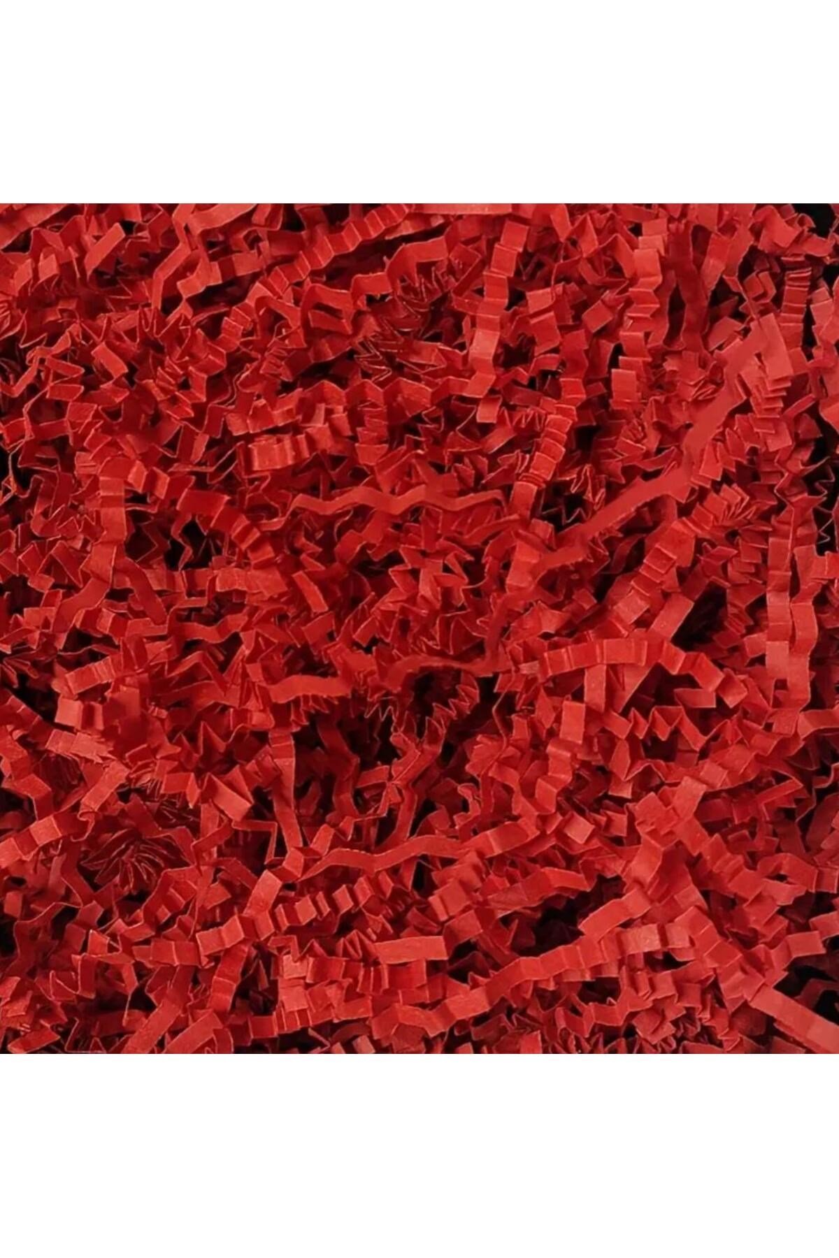 Kırpık Z Zigzag Pelur Kırpıntı Kağıt 100 gr Kırmızı Renk Süs Dolgu Malzemesi Red Paper