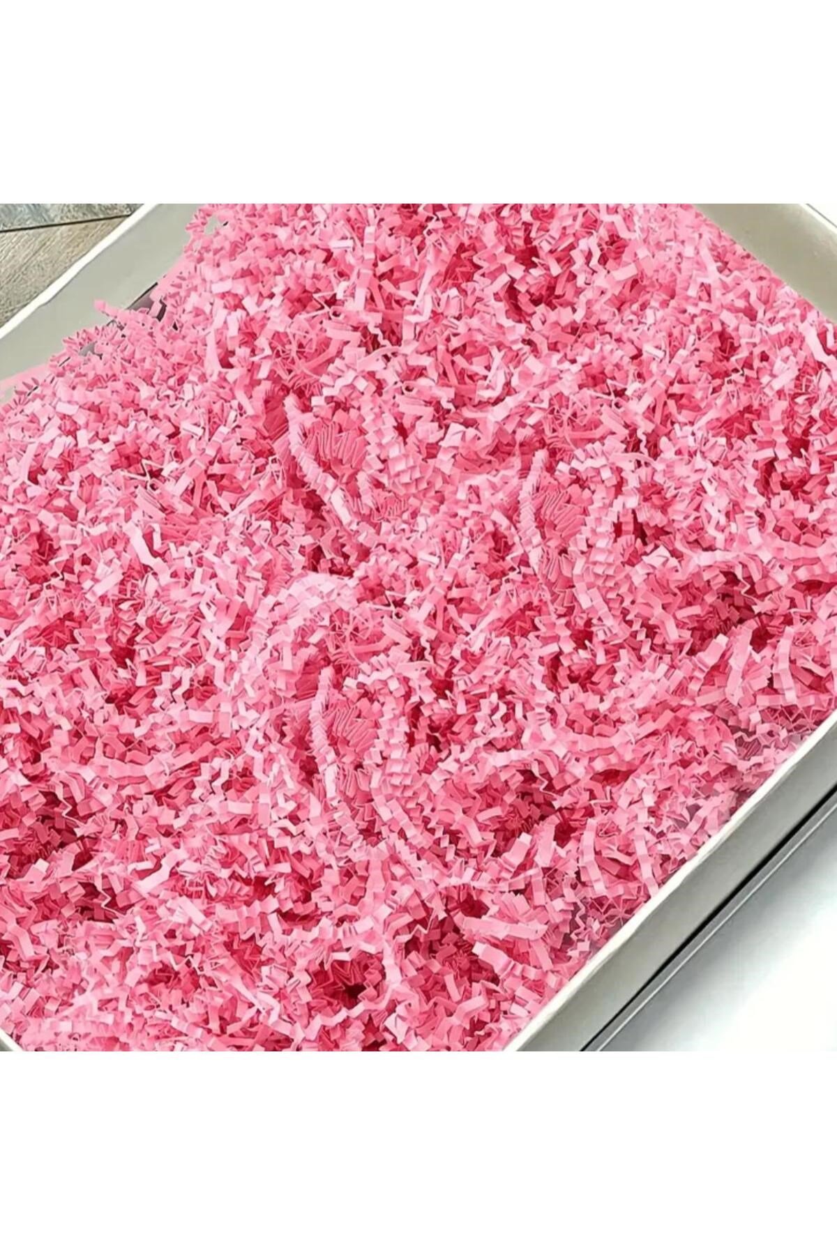 Kırpık Z Zigzag Pelur Kırpıntı Kağıt 100 gr Pembe Renk Süs Dolgu Malzemesi Pink Paper