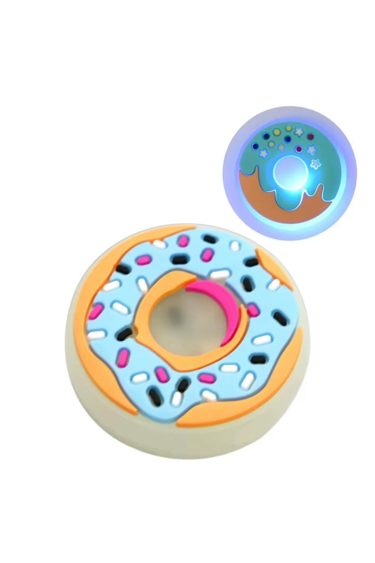 Ledli Yanıp Sönen Donut Terlik Süsü Üç Boyutlu/Işıklı 3d Charm