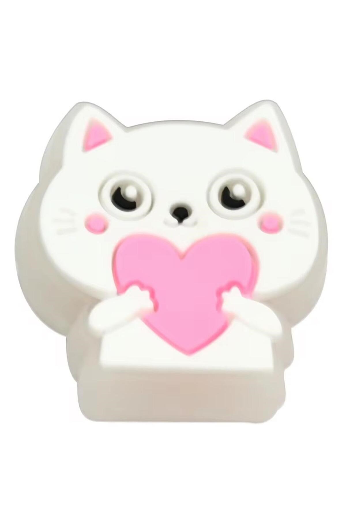 Ledli Yanıp Sönen Kedi Terlik Süsü Üç Boyutlu/Işıklı 3d Charm