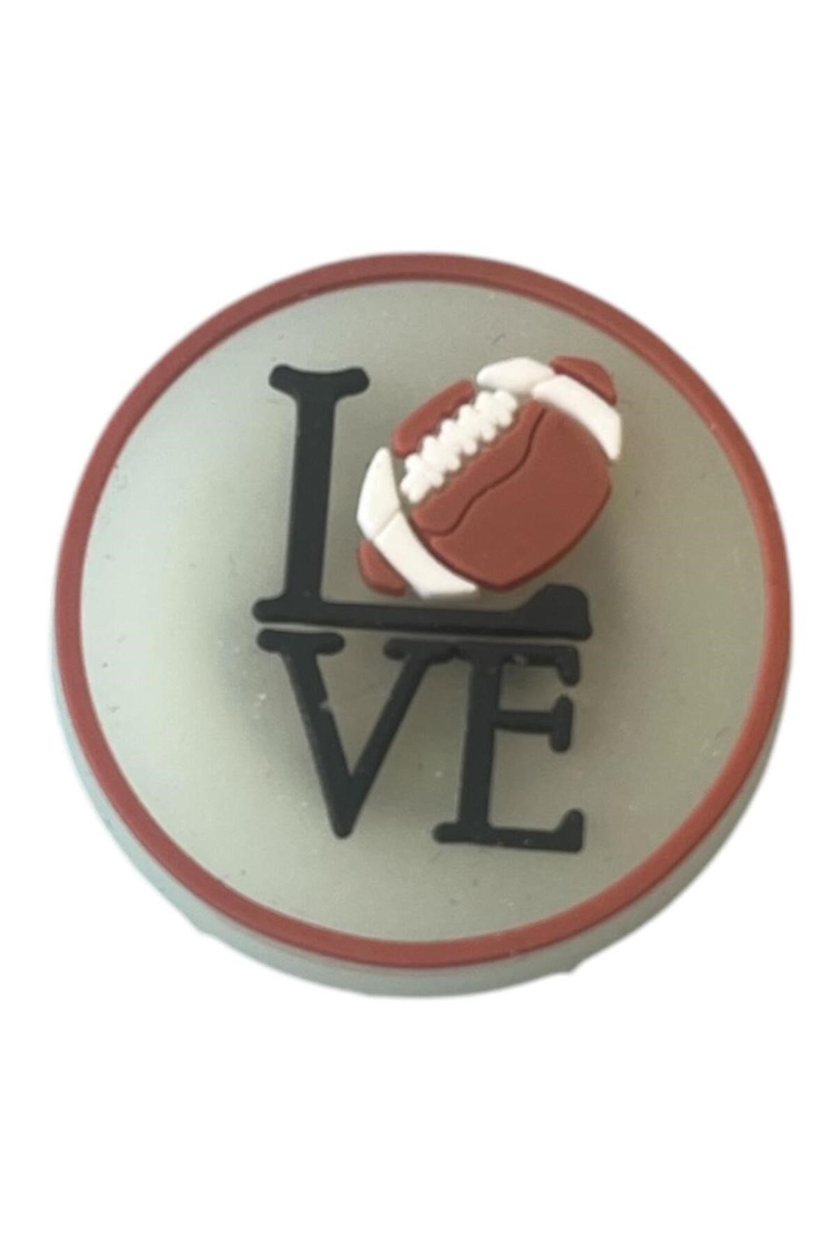 Ledli Yanıp Sönen Love Terlik Süsü Üç Boyutlu/Işıklı 3d Charm