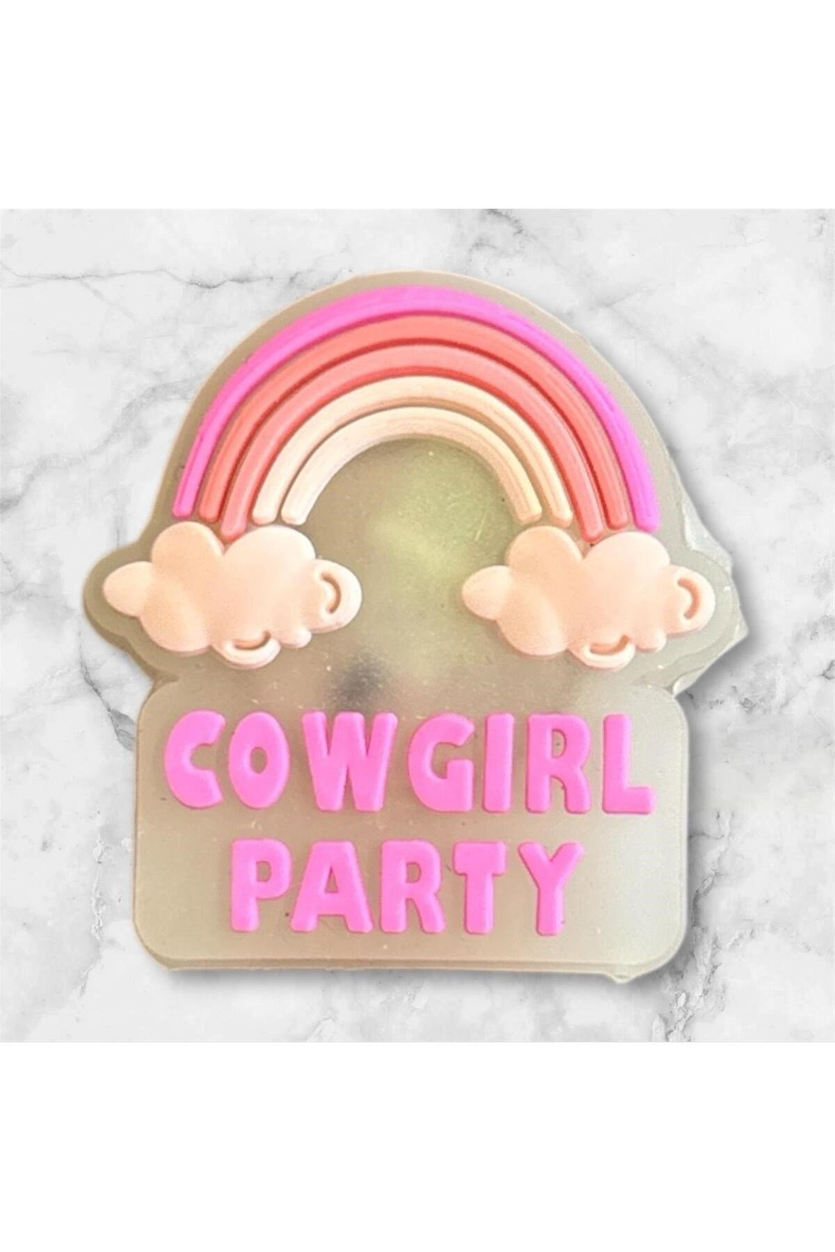 Ledli Yanıp Sönen Pembe Cowgirl Terlik Süsü Üç Boyutlu/Işıklı 3d Charm/jibbitz
