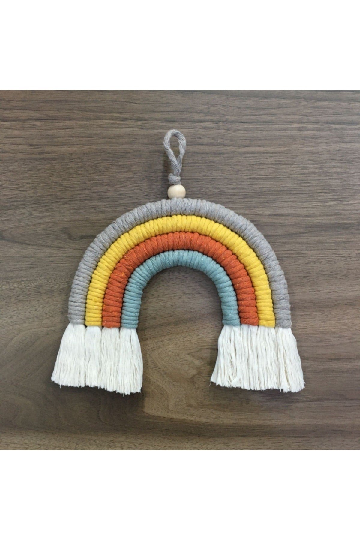 Makrome Gökkuşağı Çocuk Bebek Odası Duvar Süsü Kapı Süsü 63g