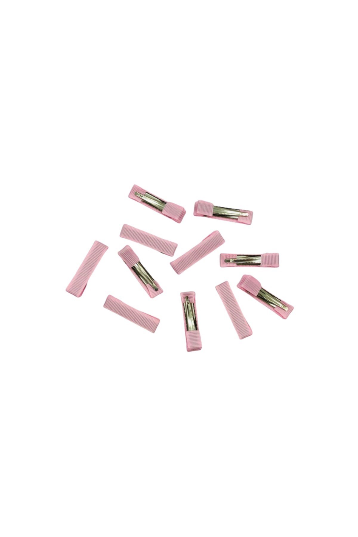 Metal Pens Toka Timsah Toka 4 Cm 10 Adet Açık Pembe Grogren Kurdele Kaplama
