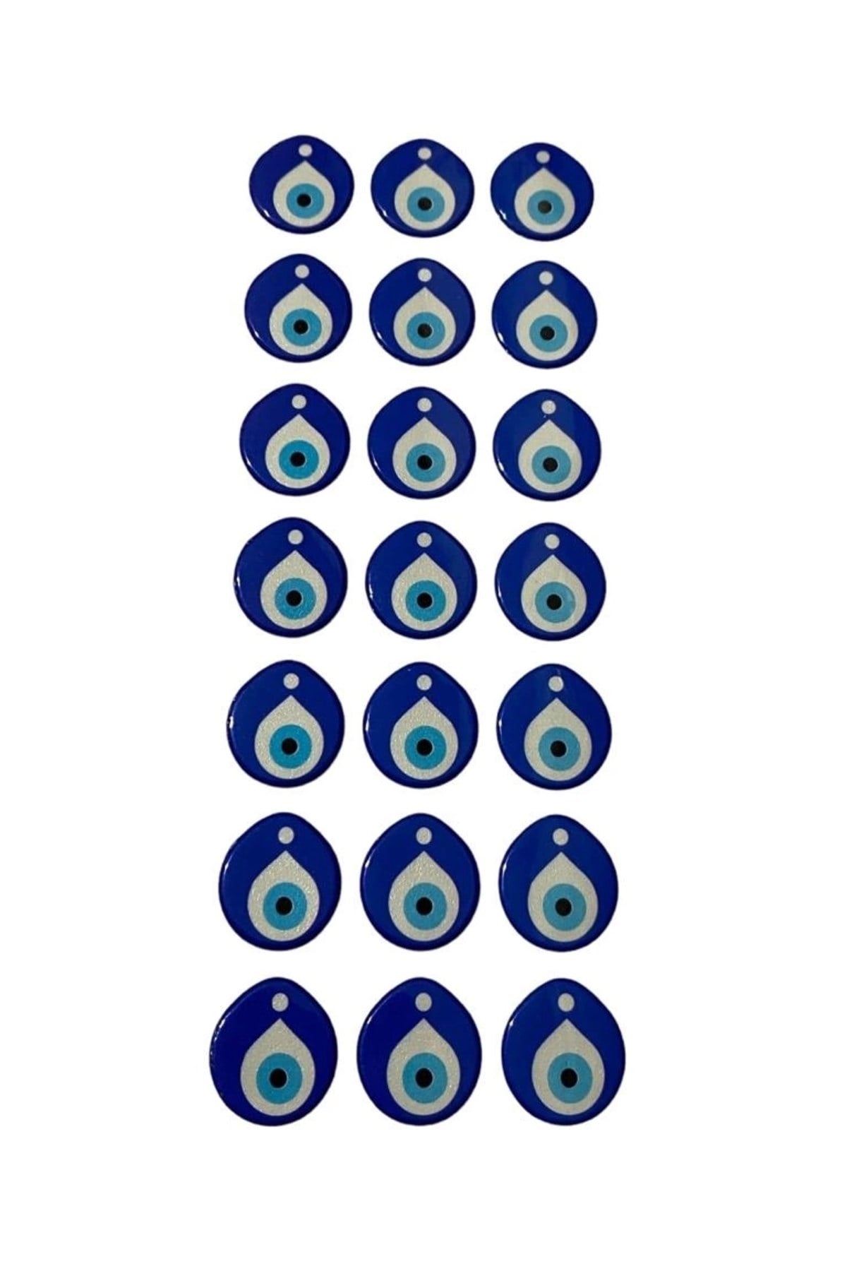 Nazar Boncuğu Sticker - Yapıştırma Nazar Boncuğu - 21 Adet 2 Cm Nazar Boncuğu Damla Etiket