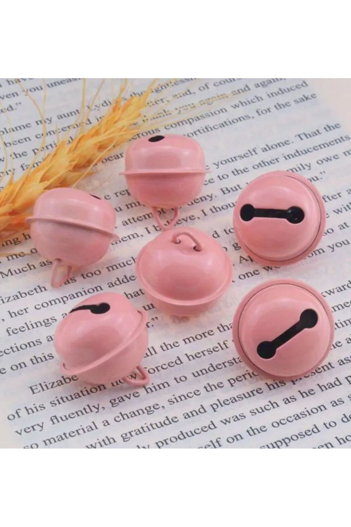 pembe renk kulplu çan, zil, tasma zili, amigurumi zili 20 mm (20 adet)