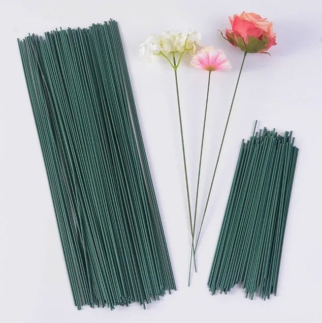Plastik Çiçek Yapma Teli - Dekoratif Çiçek Yapım Teli - Craft Flower Making Wire - 40Metre - 25 Adet Çiçek Yapım Teli