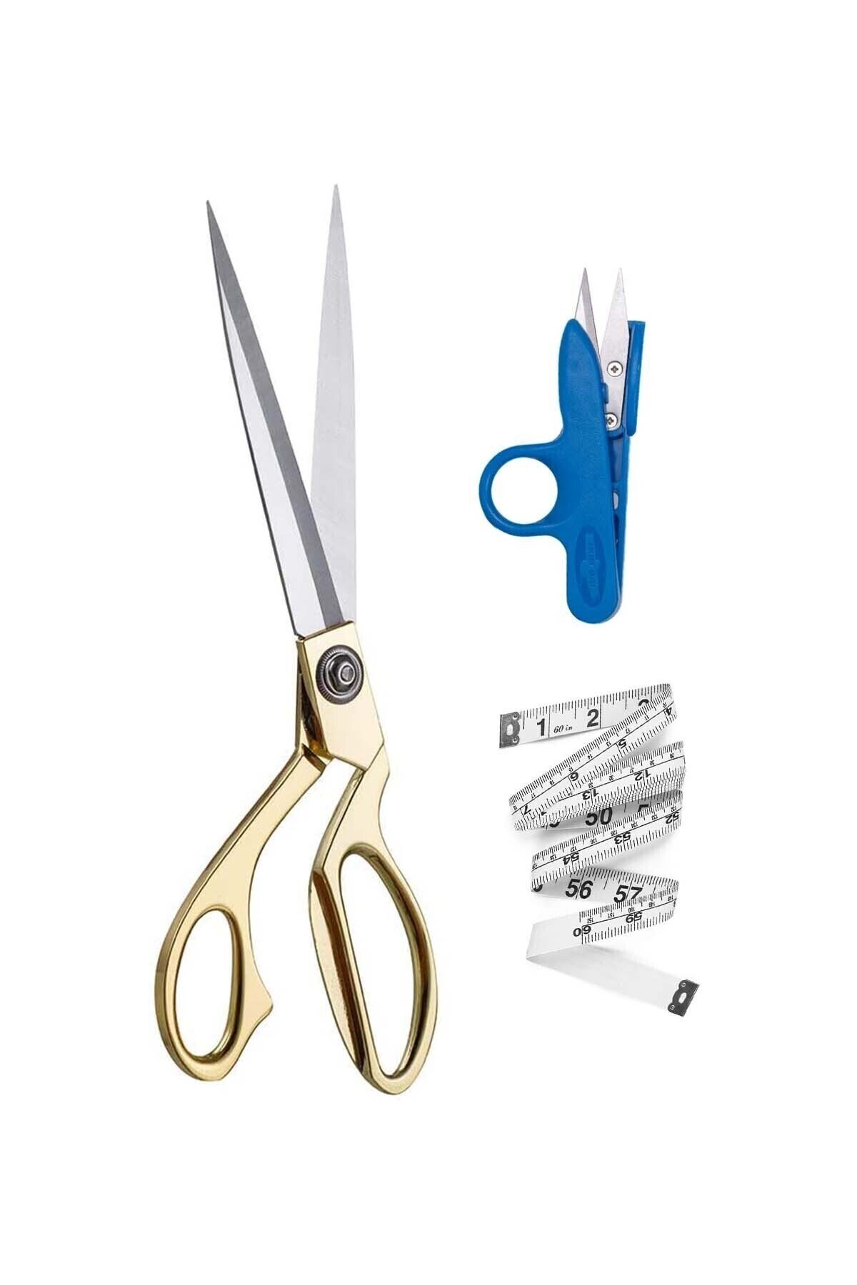 Profesyonel Metal Terzi Makası Altın Renkli Büyük Boy 26 Cm