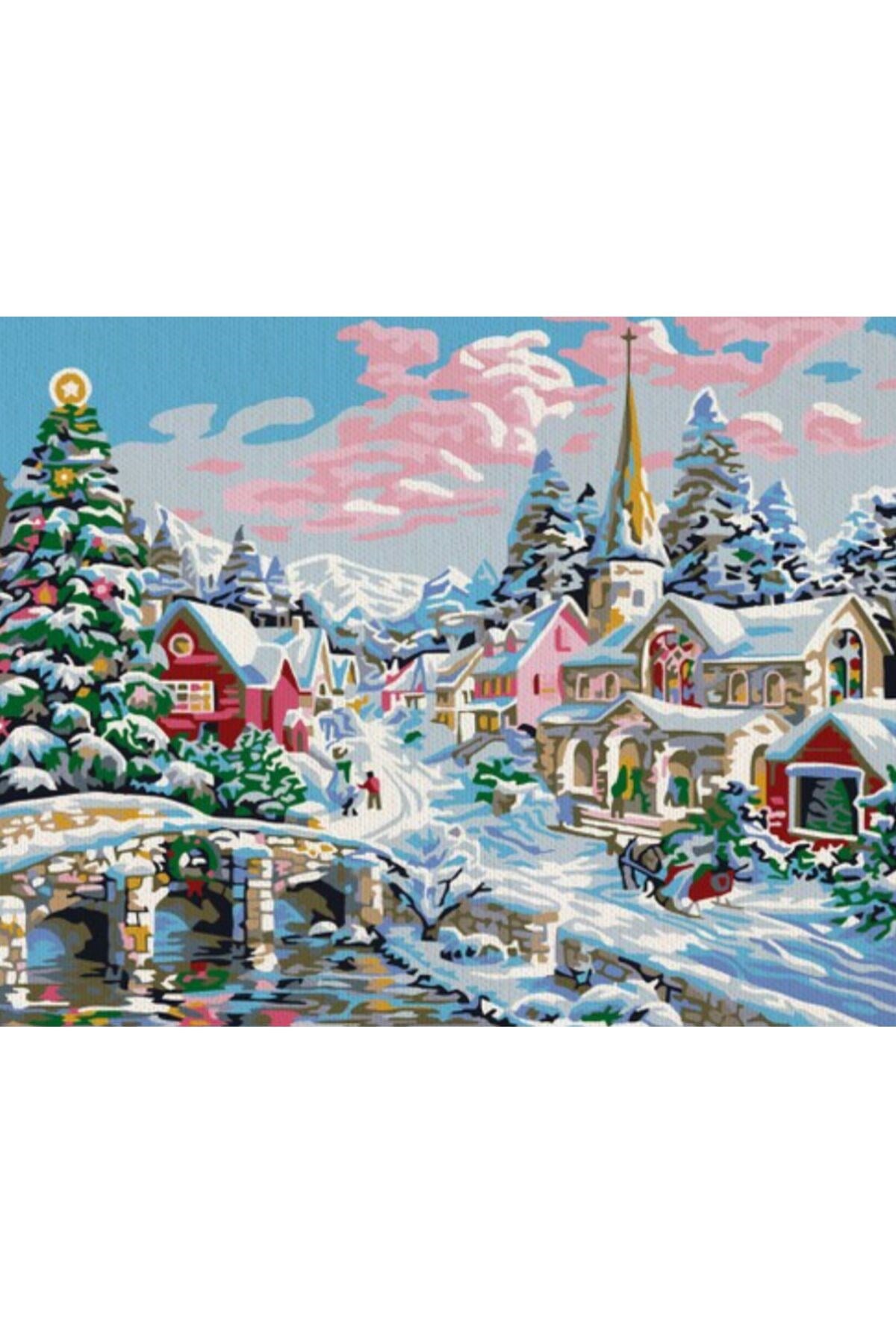 Sayılarla Boyama Tuval Seti  Numaralı Boyalar Ve Fırçalar Tam Set 40X50 YCGJ37902