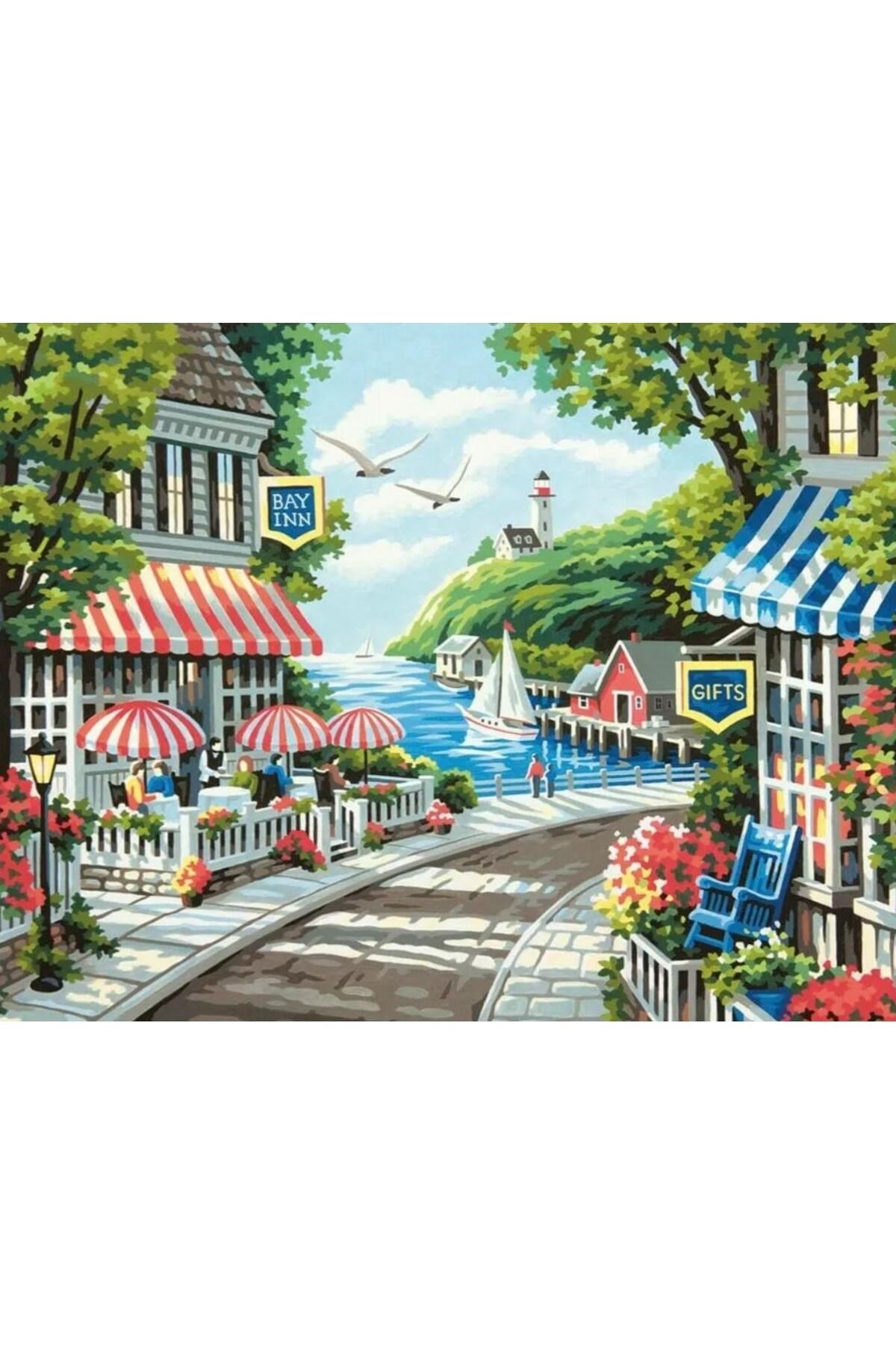 Sayılarla Boyama Tuval Seti Numaralı Boyalar Ve Fırçalar Tam Set 40X50 YCGJ37900