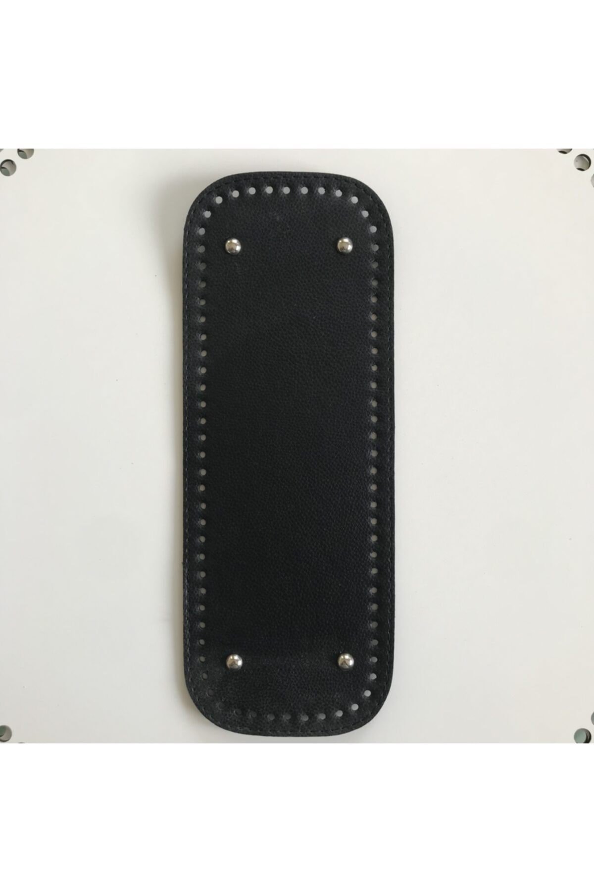 Siyah Suni Deri Örgü Çanta Tabanı 12x32cm