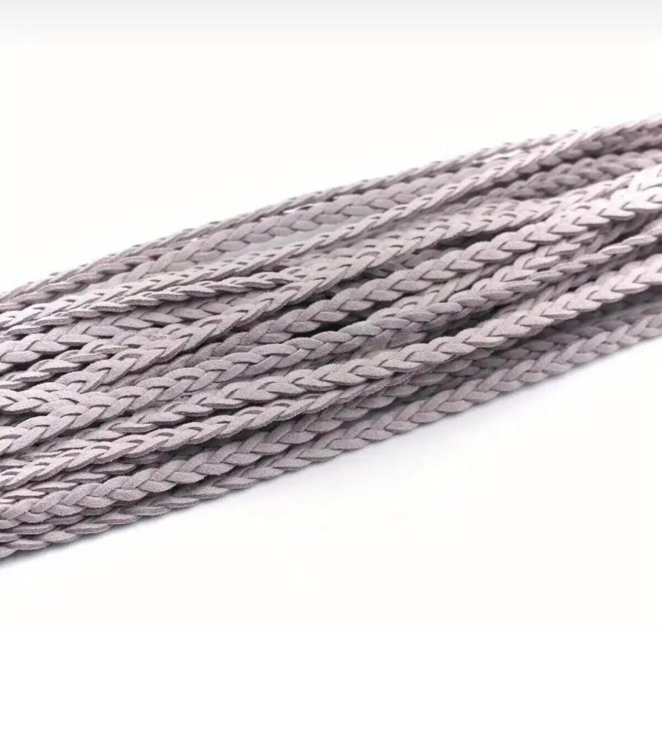 Süet Deri Örgü İp, 6mm , DIY El Yapımı Bileklik, Kolye Ipi Dekoratif Kordon (3 Metre)