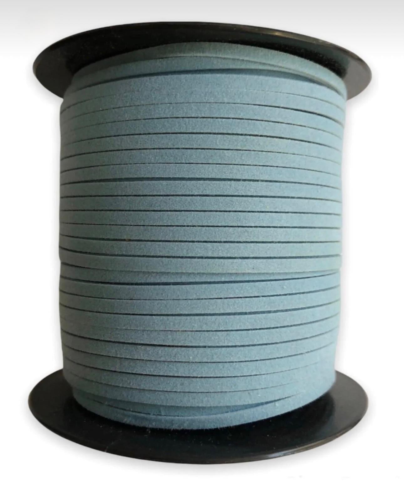 Süet Deri Şerit Ip, 3mm - Mavi Rengi, Tesbih, Bileklik, Kolye Ipi (3 Metre)
