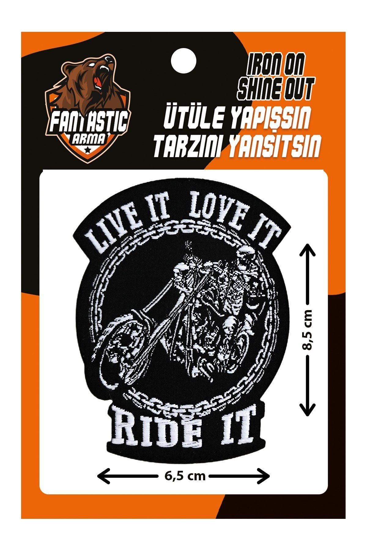 Ütü Ile Yapışan Dokuma Arma LIVE IT LOVE IT - RIDE IT - MOTORCU ARMA