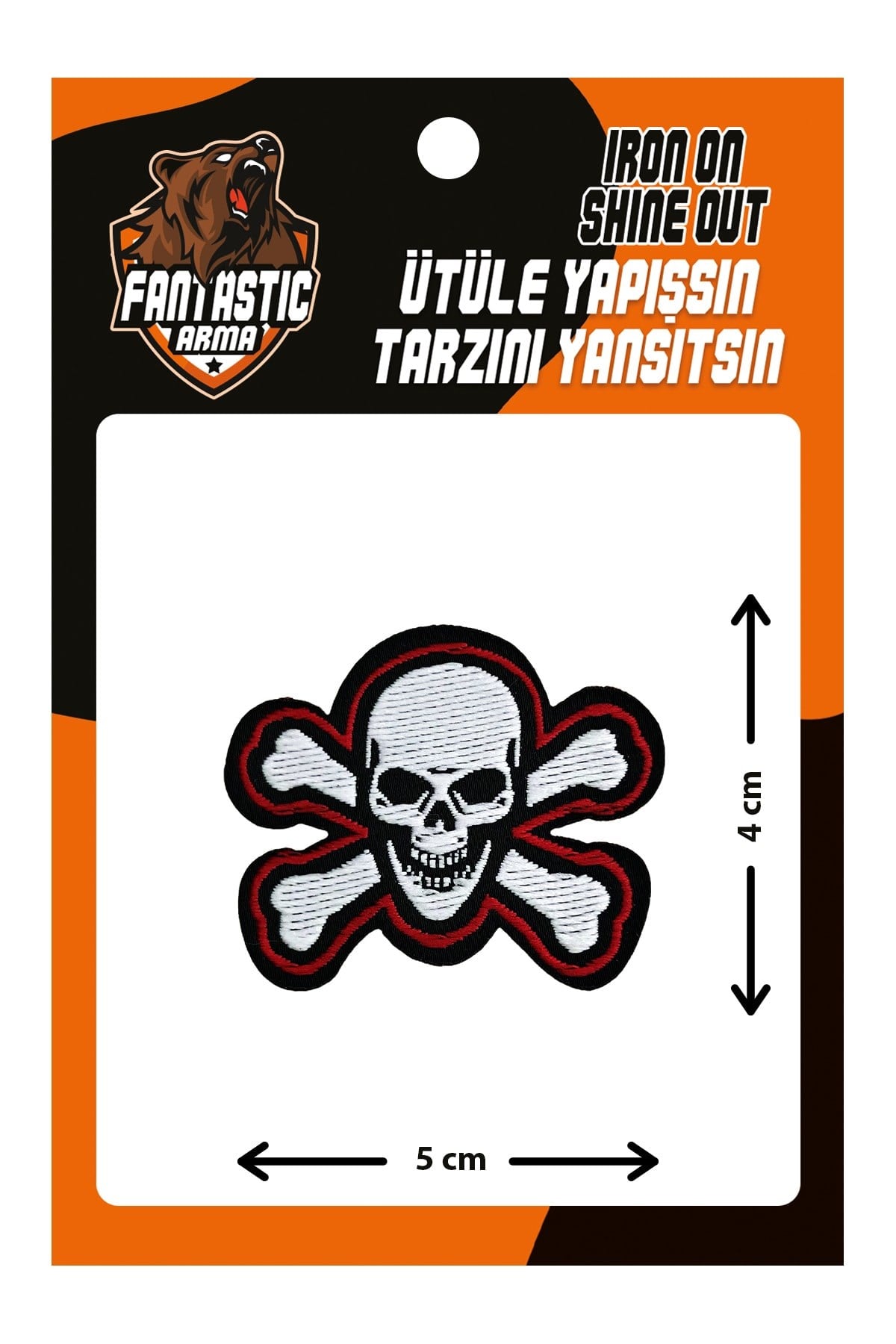 Ütü Ile Yapışan Dokuma Arma Patch, Kuru Kafa