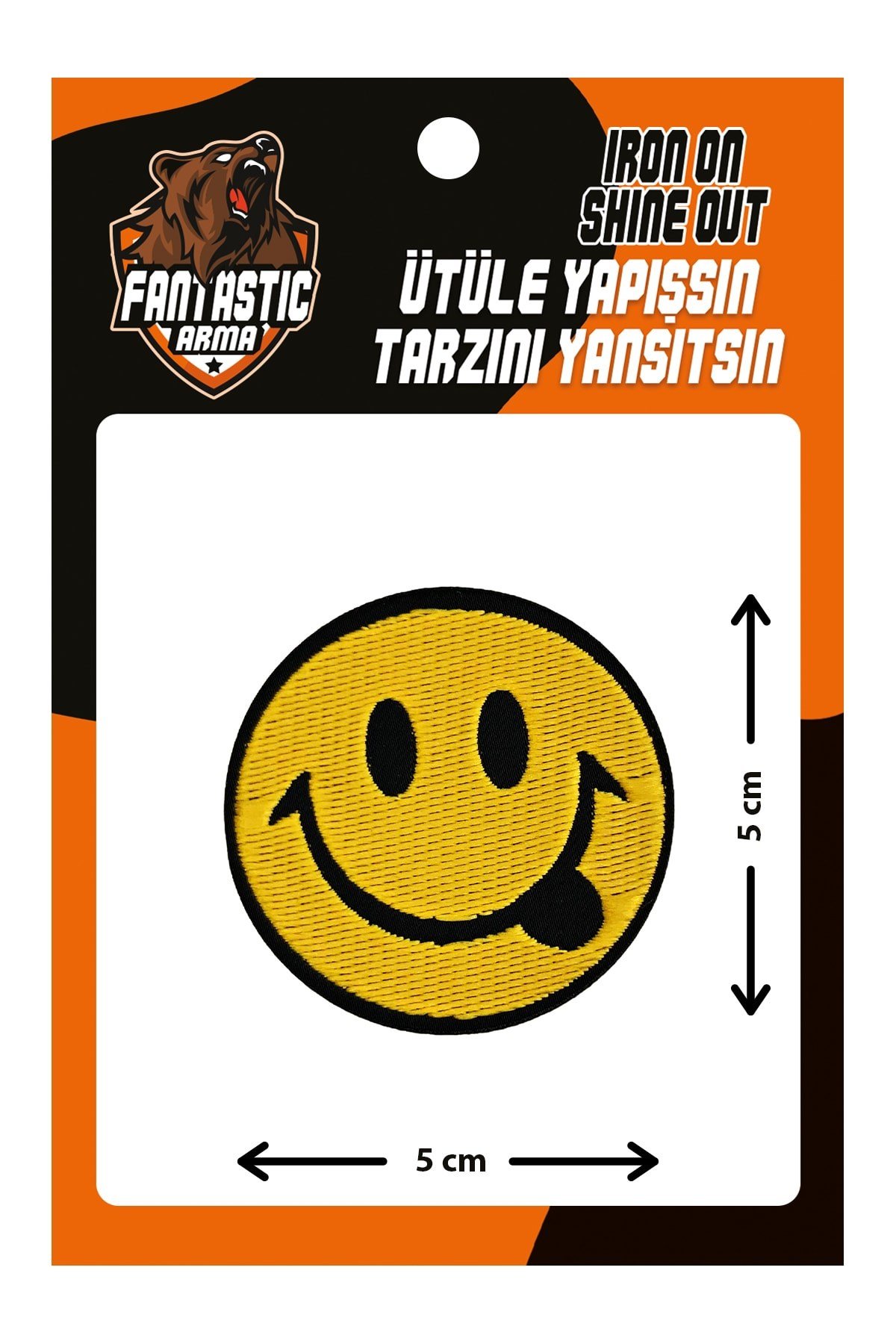 Ütü Ile Yapışan Dokuma Arma Patch, Sarı Emoji