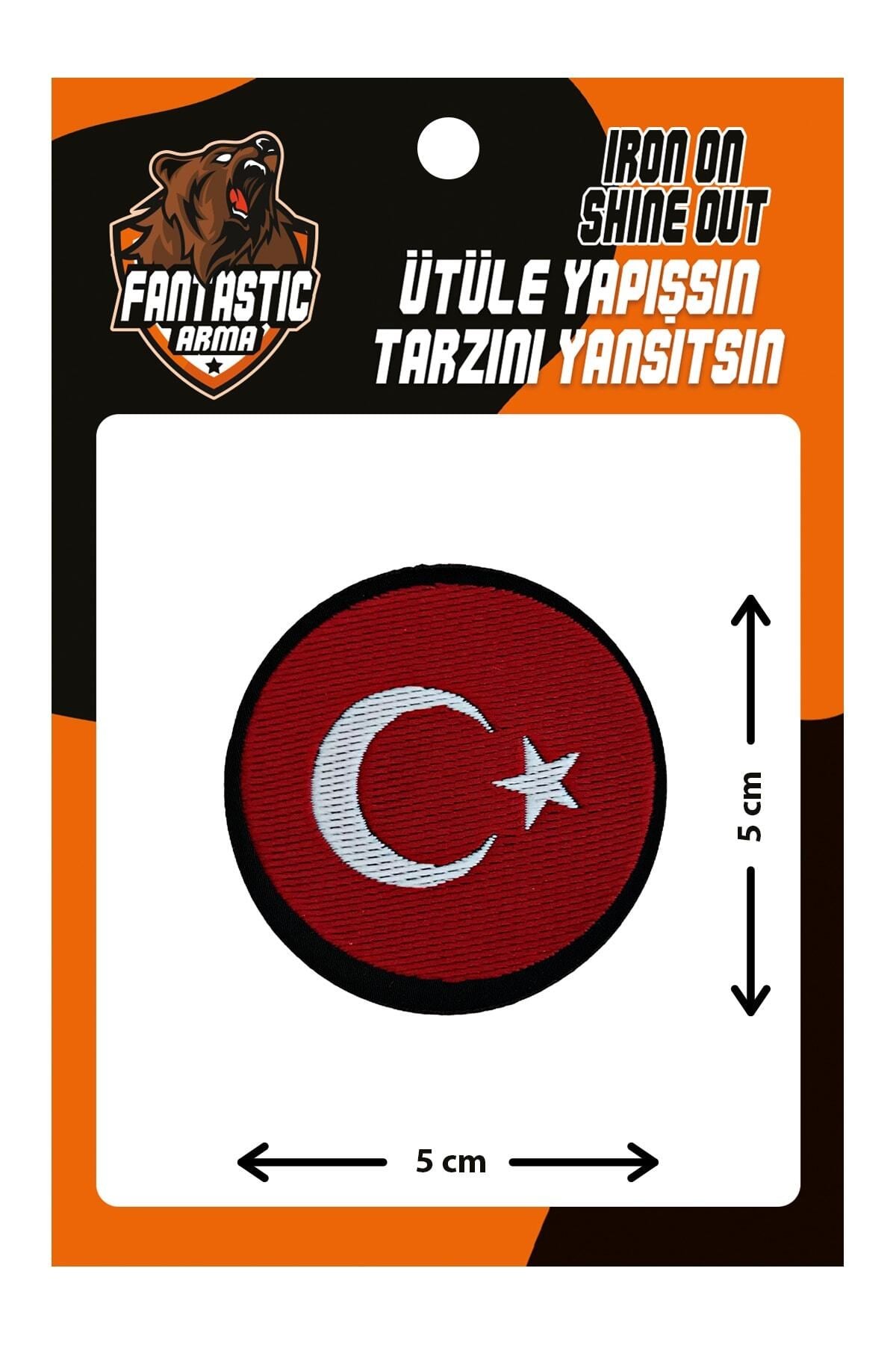 Ütü Ile Yapışan Dokuma Arma Patch, Türk Bayrağı