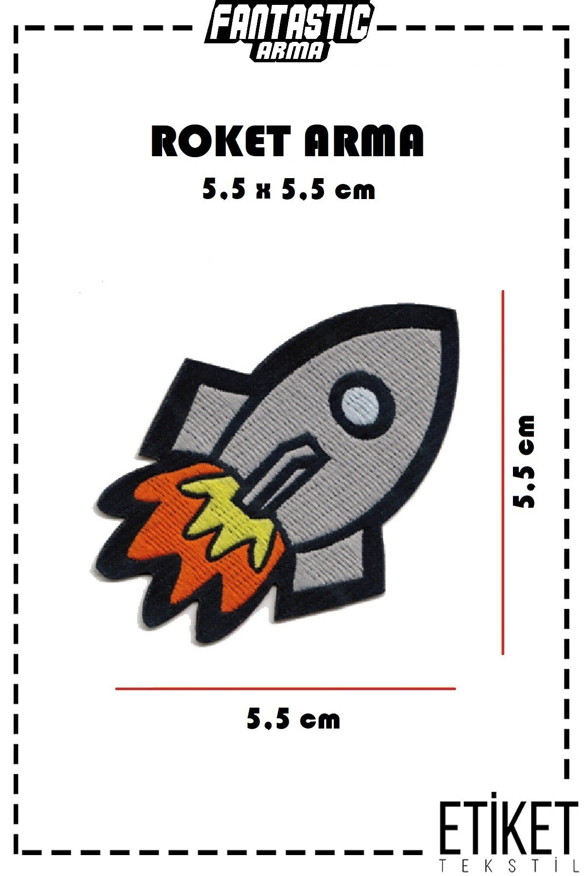 Ütü Ile Yapışan Dokuma Arma Patch Yama Roket ? Modeli