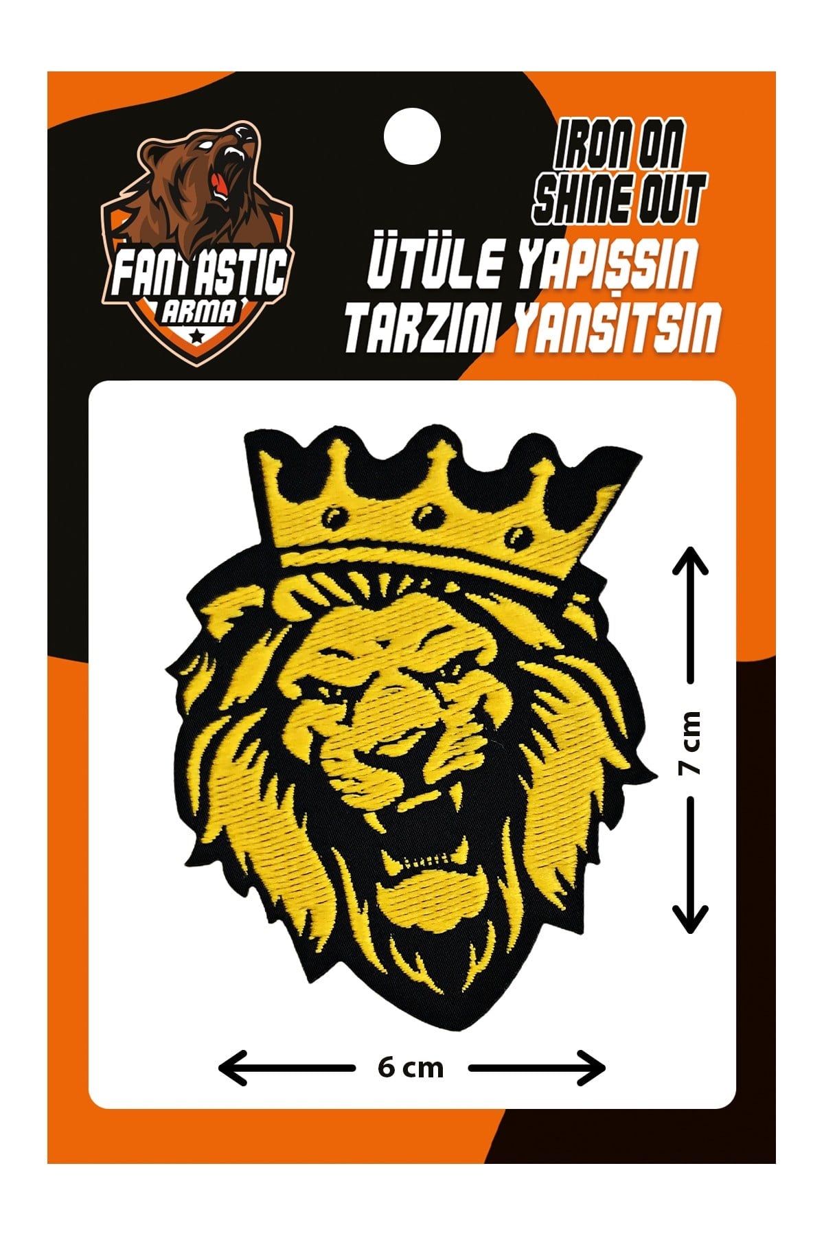 Ütü Ile Yapışan Dokuma Arma Sarı Aslan Modeli - Patch - Yama