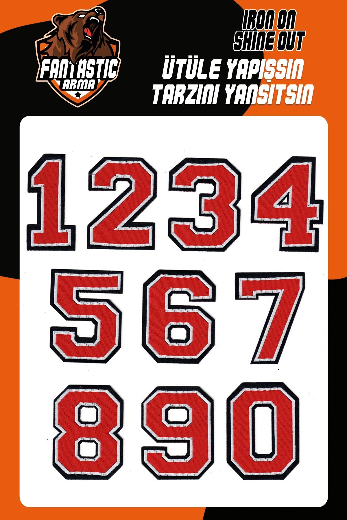 Ütü Ile Yapışan Dokuma Arma Seti Patch Yama Rakam, Renkli Sayılar Modeli
