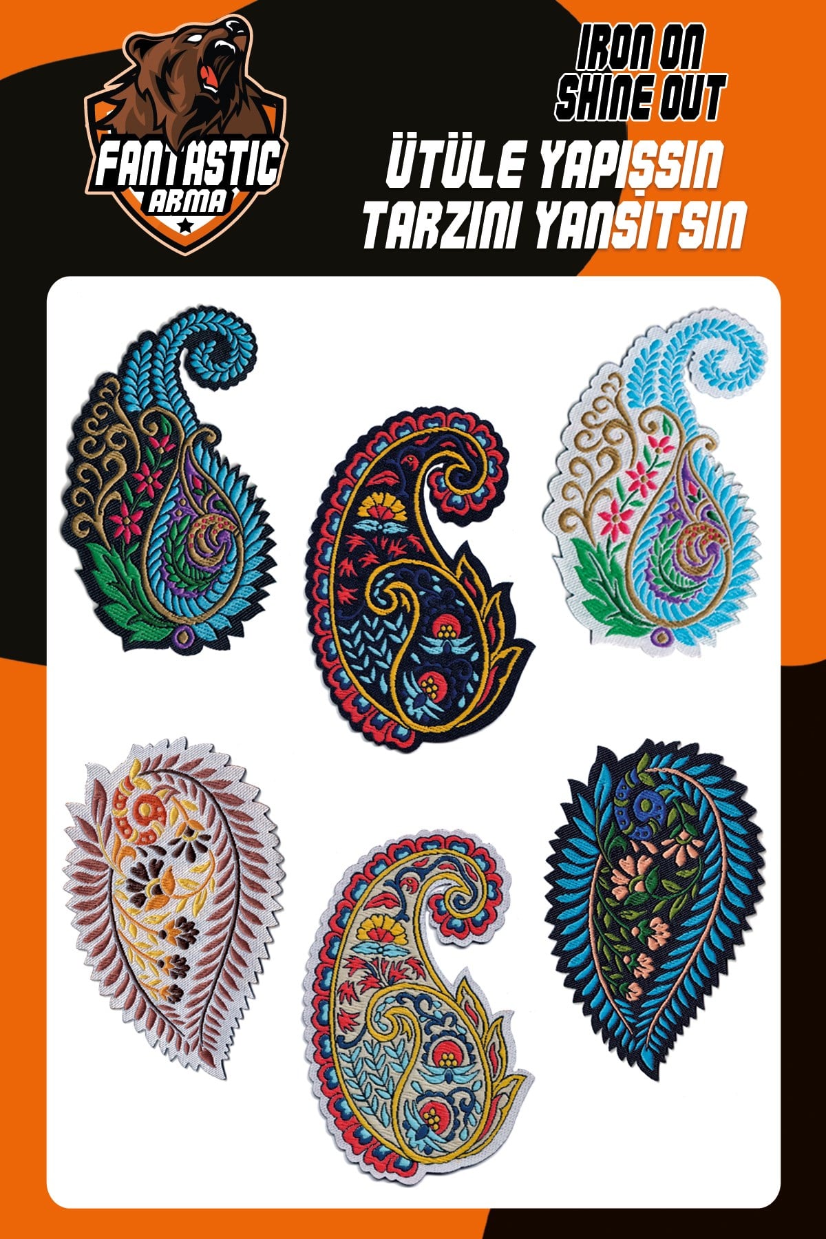 Ütü Ile Yapışan Dokuma Arma Seti Patch Yama Şal Desen, Etnik Modeli