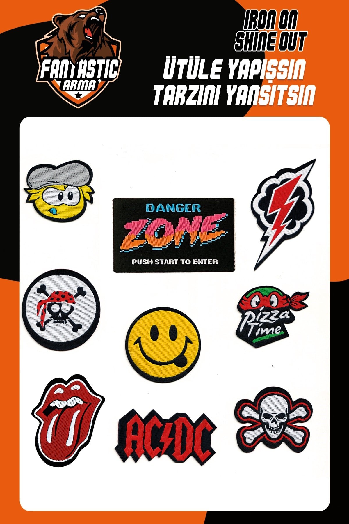 Ütü Ile Yapışan Dokuma Arma Seti Patch Yama Emoji, Danger Zone Modeli