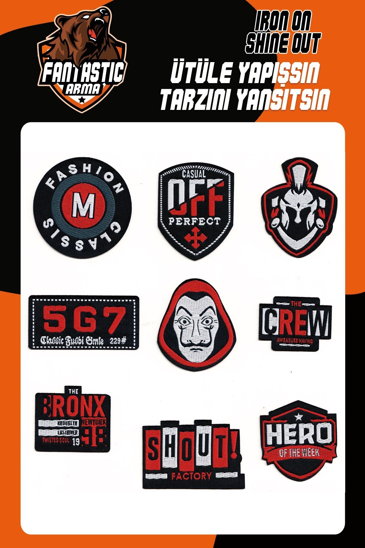 Ütü Ile Yapışan Dokuma Arma Seti Patch Yama Fashıon, Hero Modeli