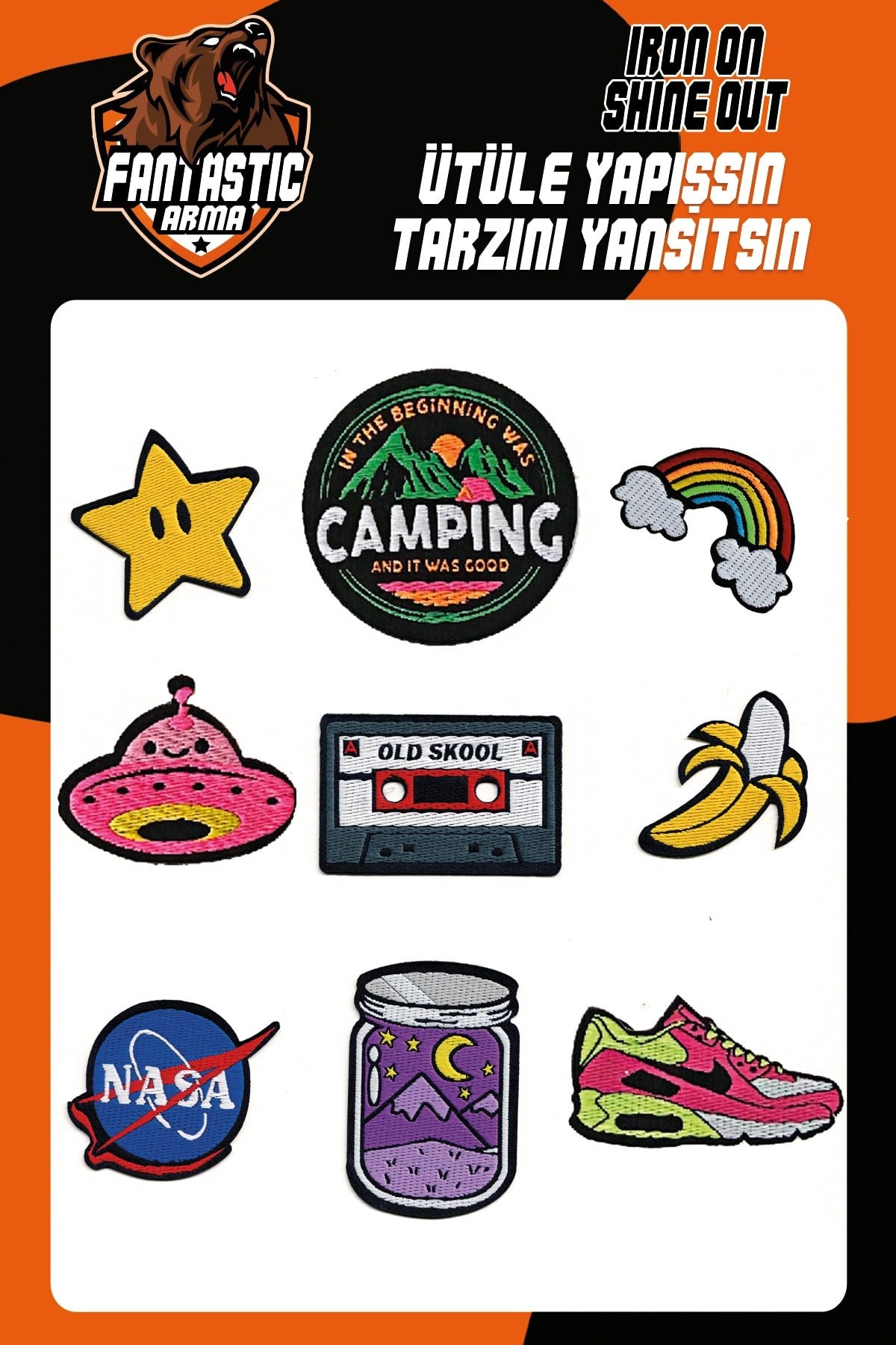 Ütü Ile Yapışan Dokuma Arma Seti Patch Nasa, Campıng, Aır Max Modeli