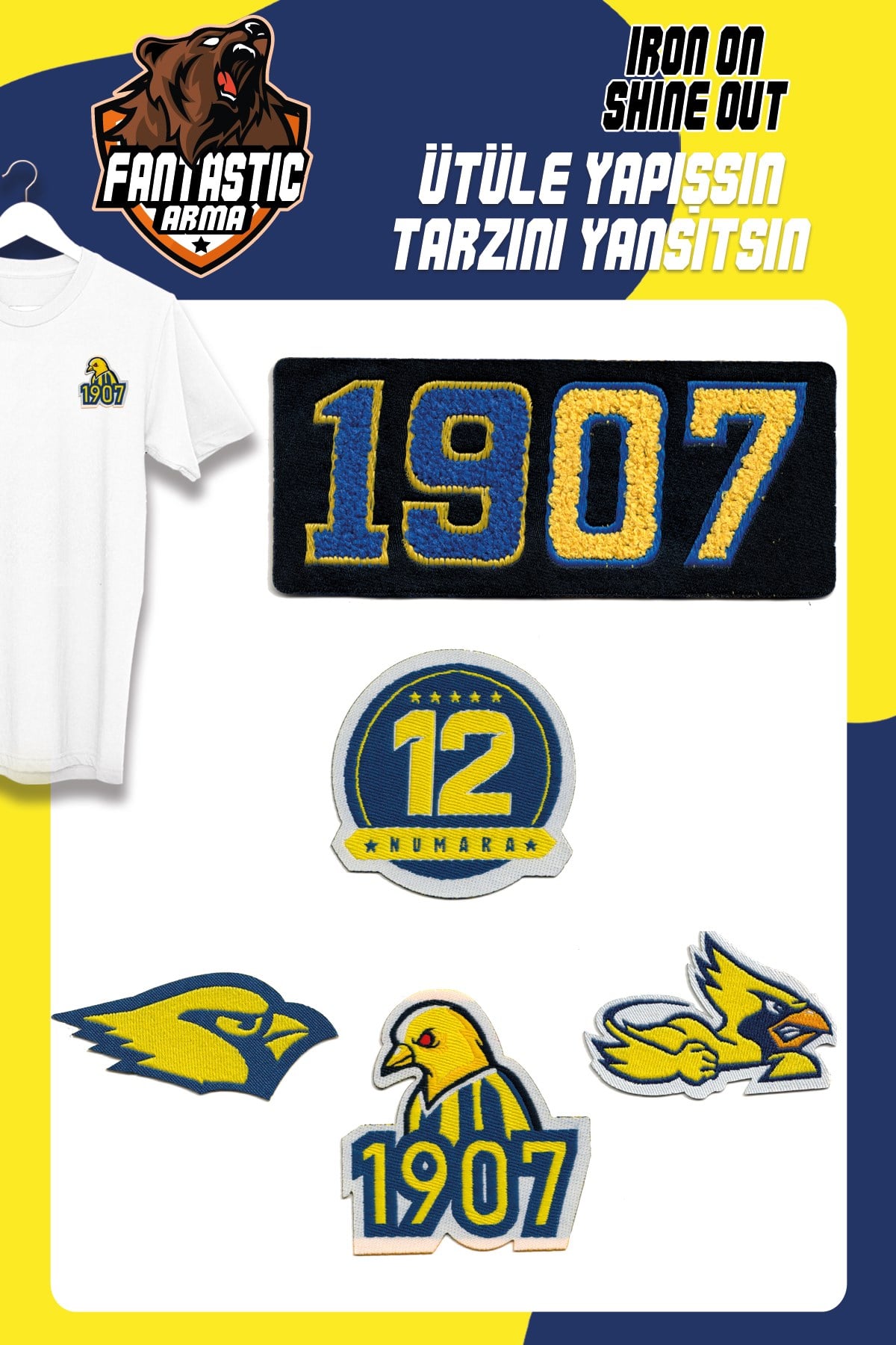 Ütü Ile Yapışan Dokuma Arma/Patch Takım, Taraftar Modeli