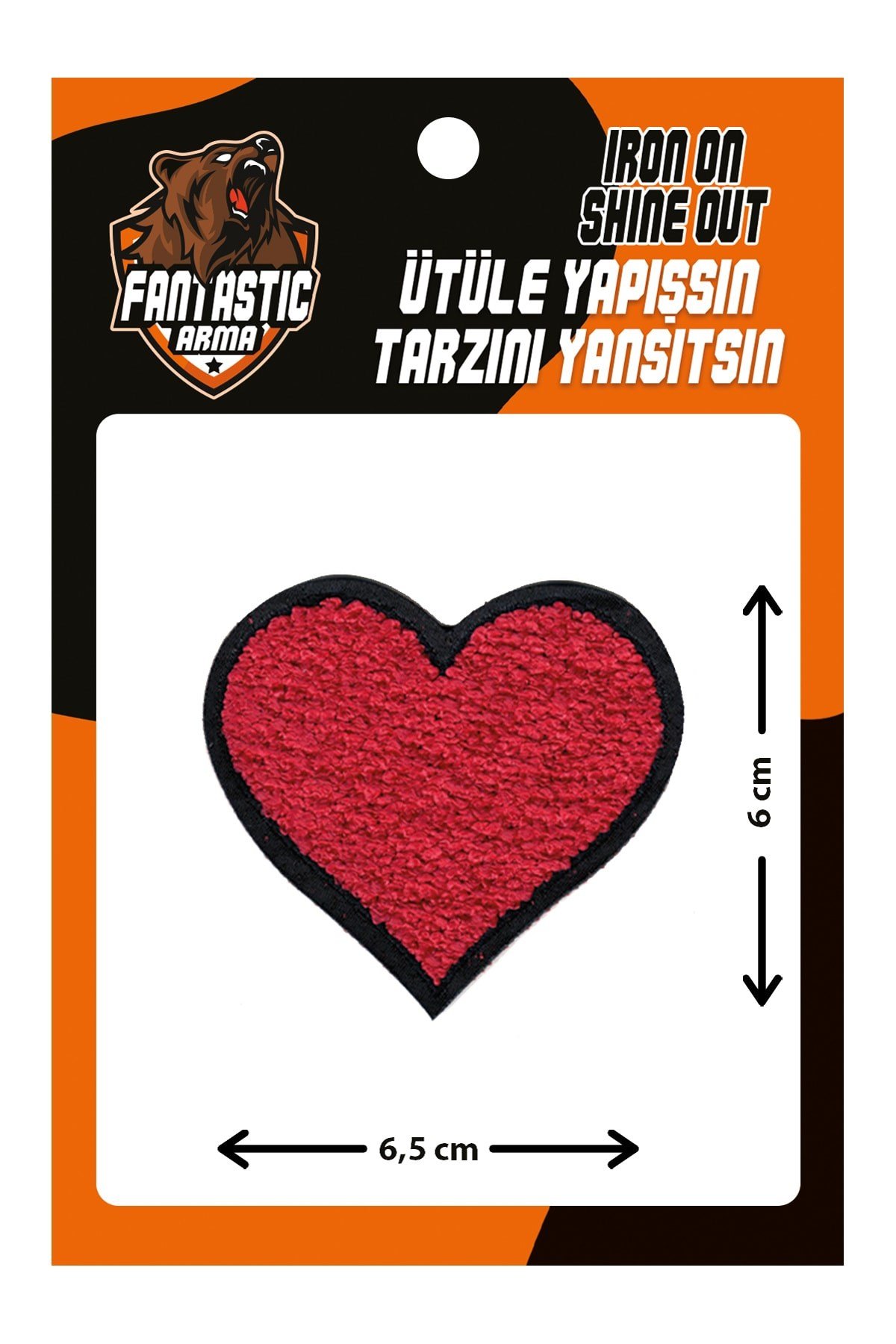 Ütü Ile Yapışan Dokuma Peluş, Kolej, Punch Arma Heart, Kırmızı Kalp Modeli