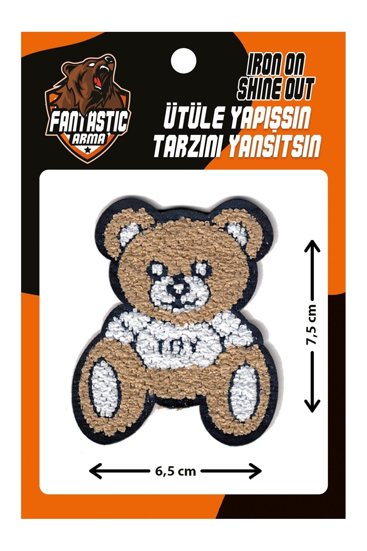 Ütü Ile Yapışan Dokuma Peluş,kolej, Punch Arma Bear, Krem Ayı Modeli